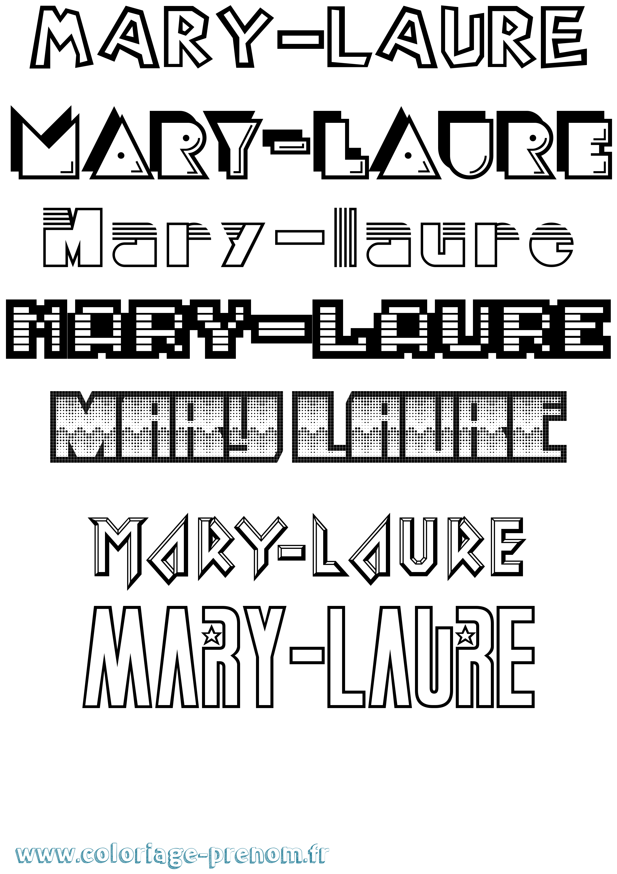Coloriage prénom Mary-Laure Jeux Vidéos