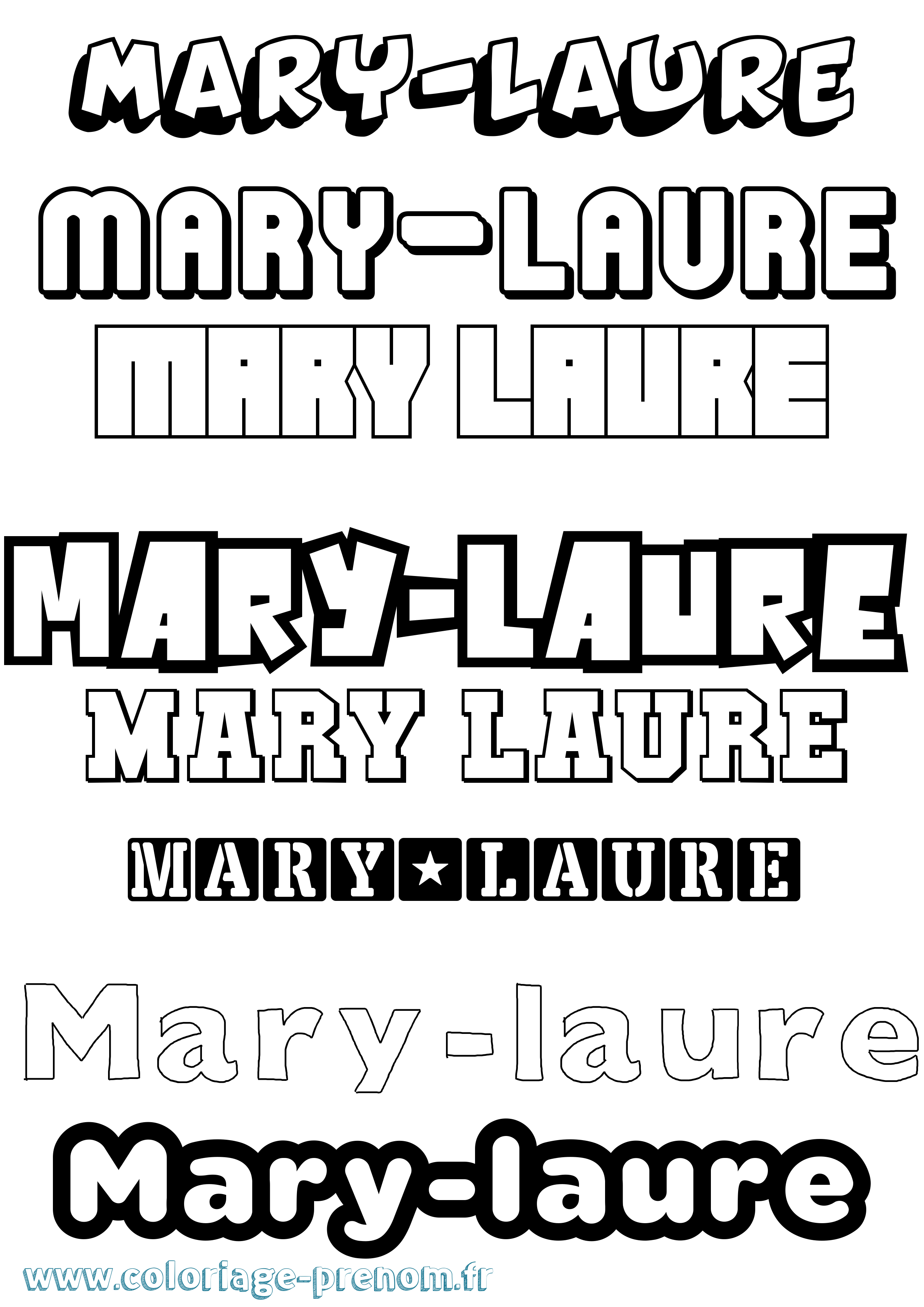 Coloriage prénom Mary-Laure Simple