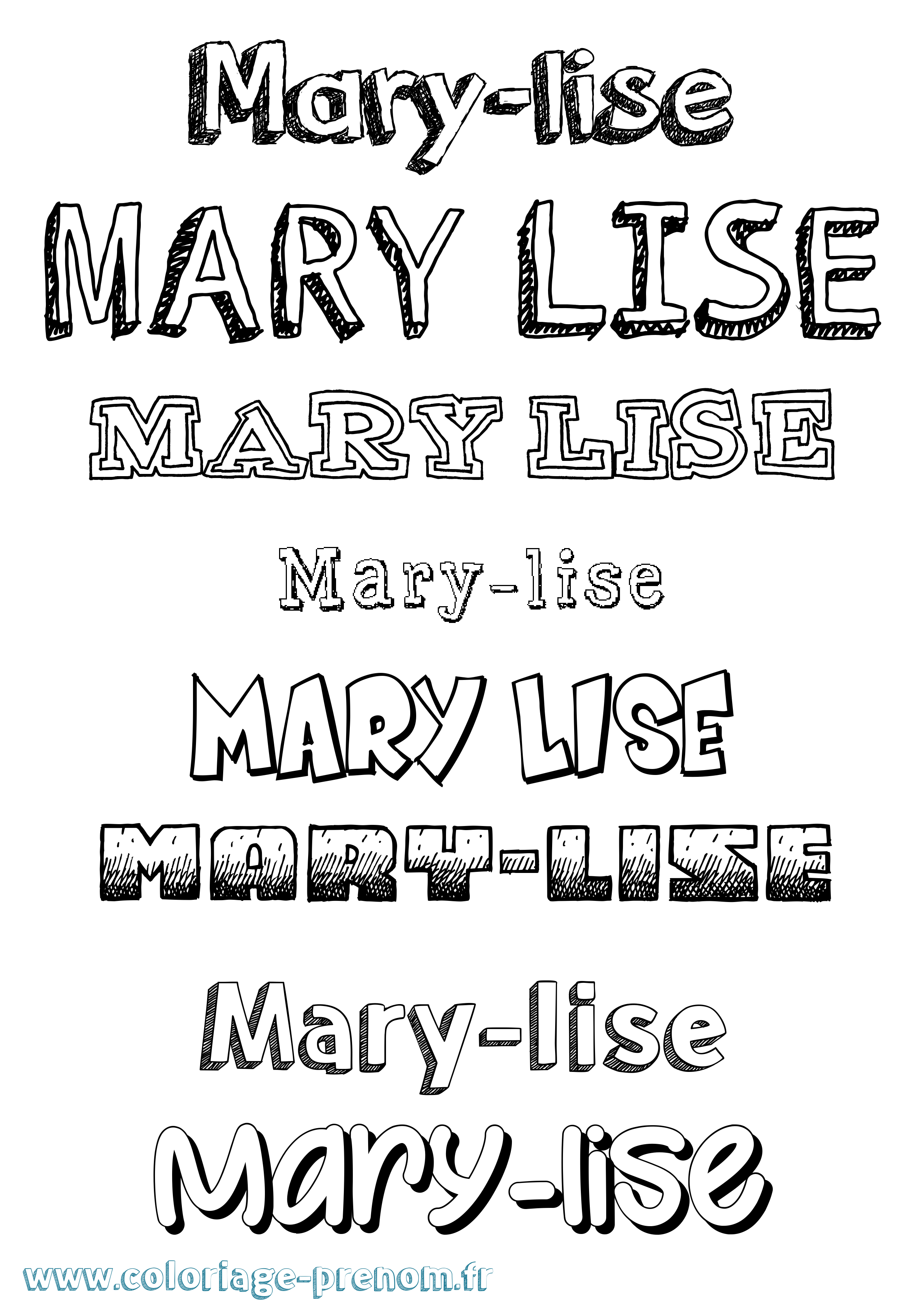 Coloriage prénom Mary-Lise Dessiné