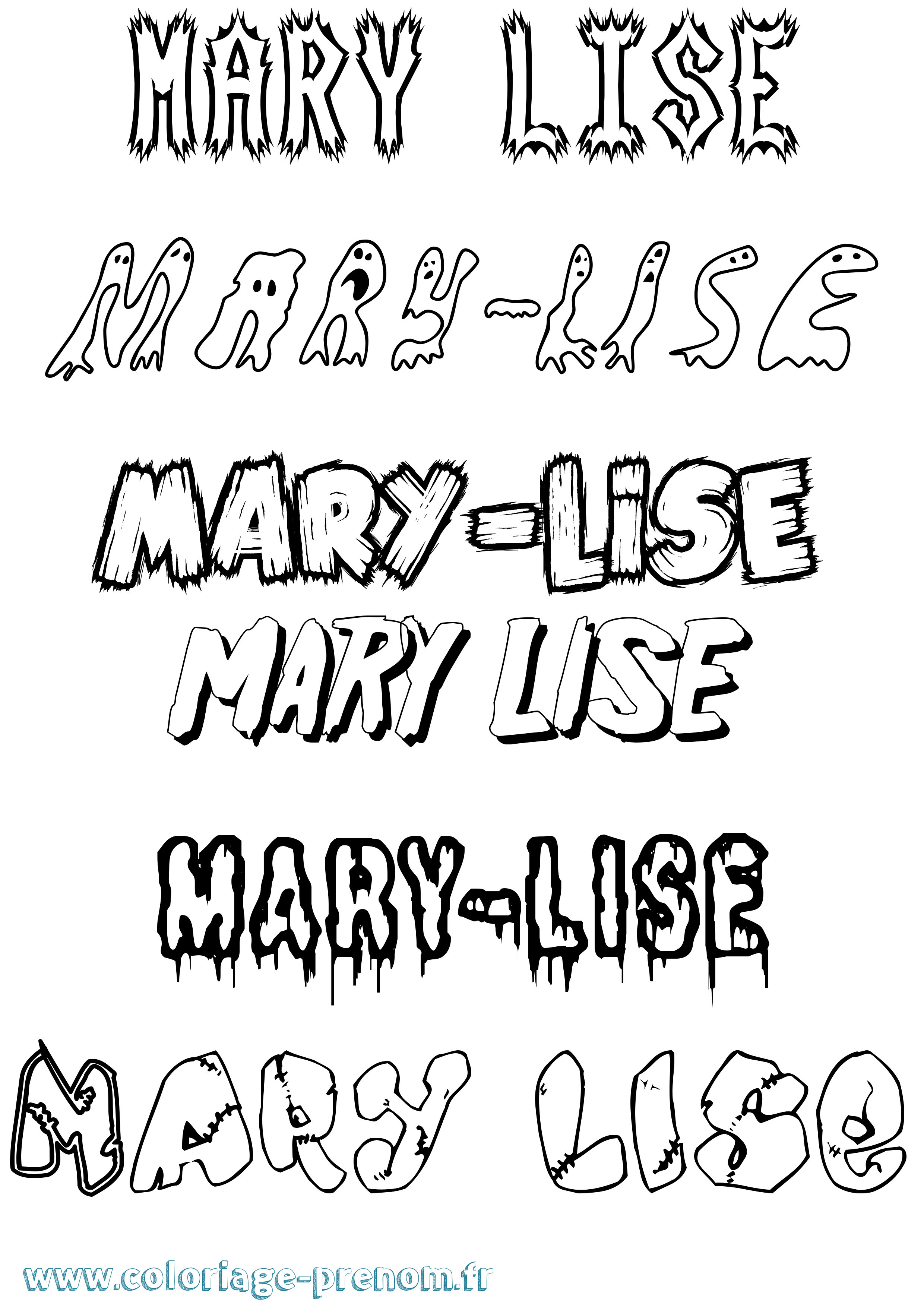 Coloriage prénom Mary-Lise Frisson