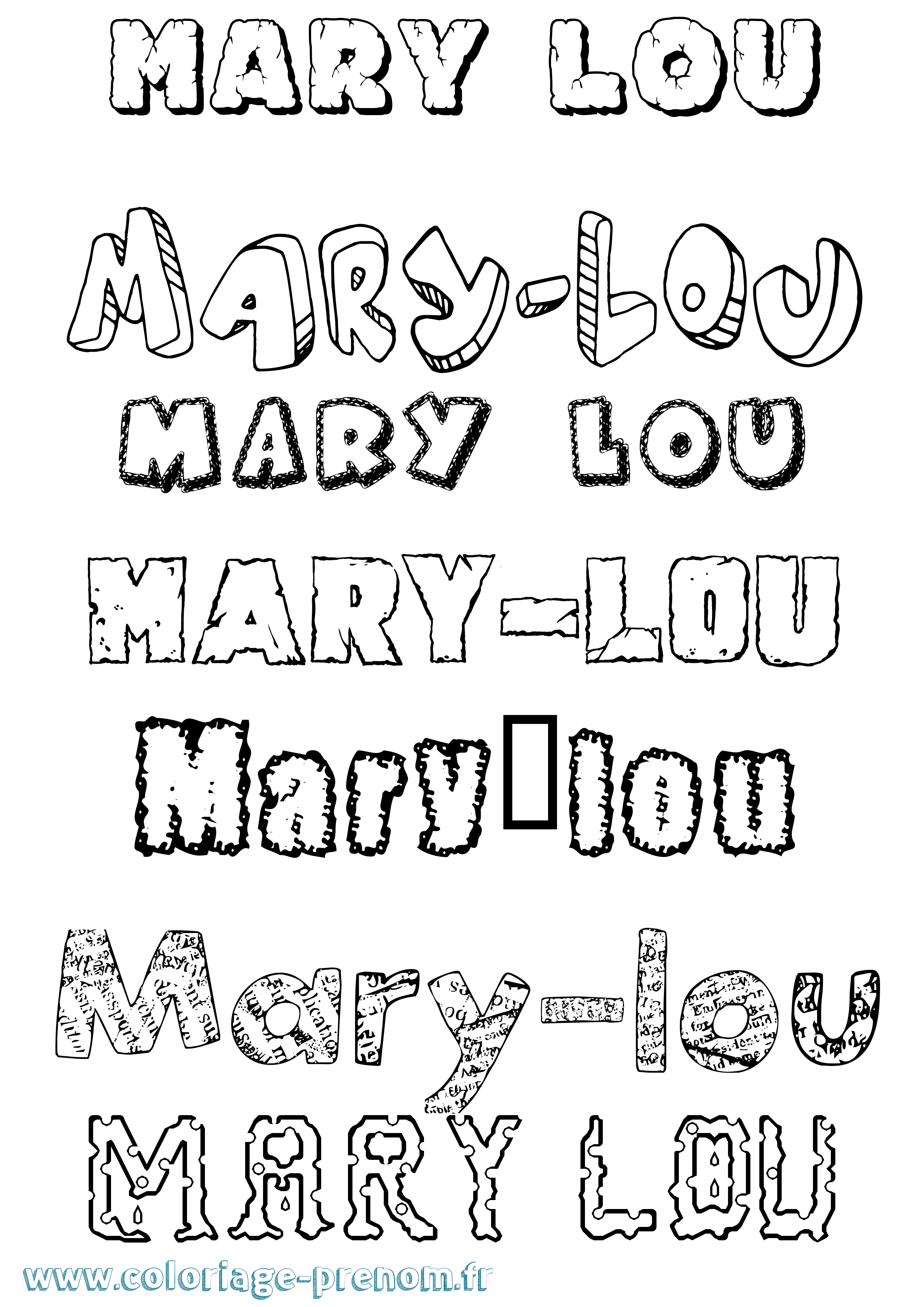 Coloriage prénom Mary-Lou Destructuré