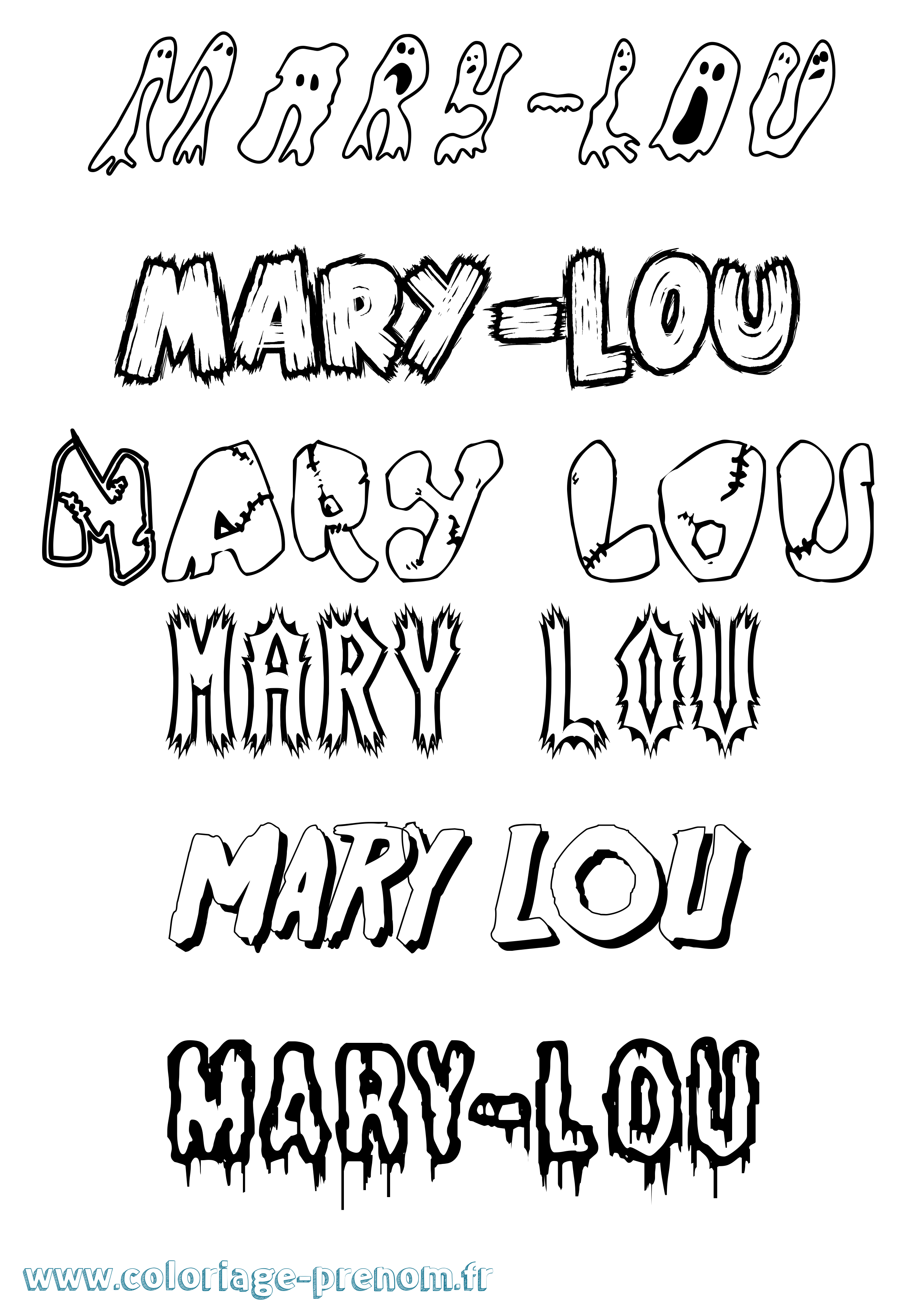 Coloriage prénom Mary-Lou Frisson