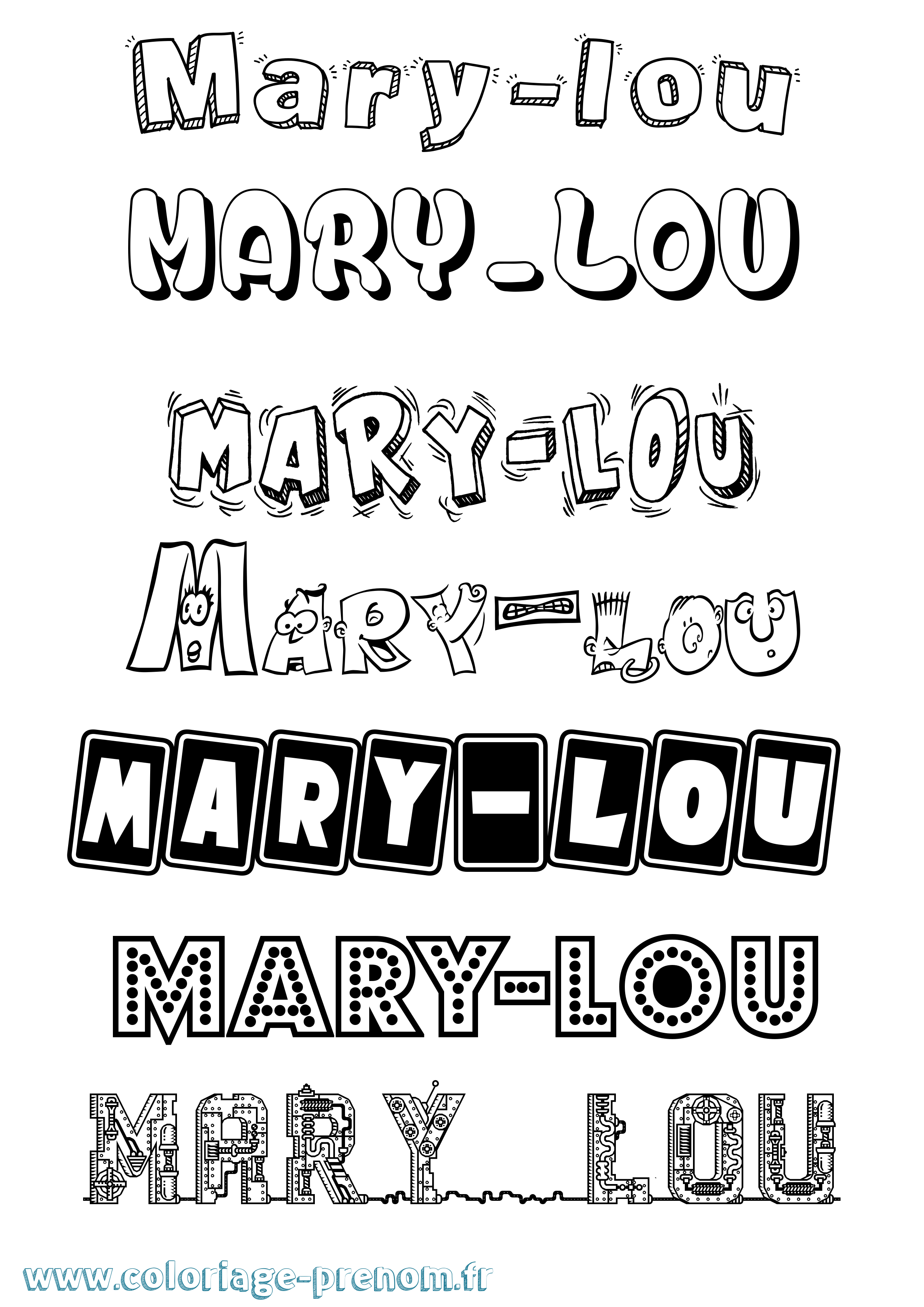 Coloriage prénom Mary-Lou Fun