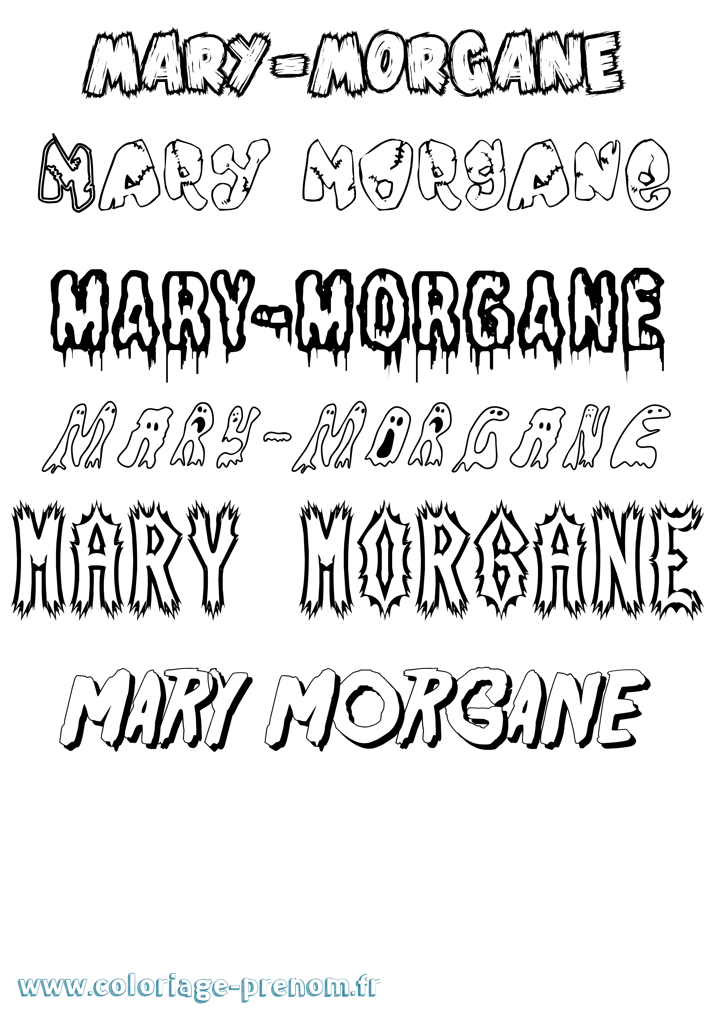Coloriage prénom Mary-Morgane Frisson