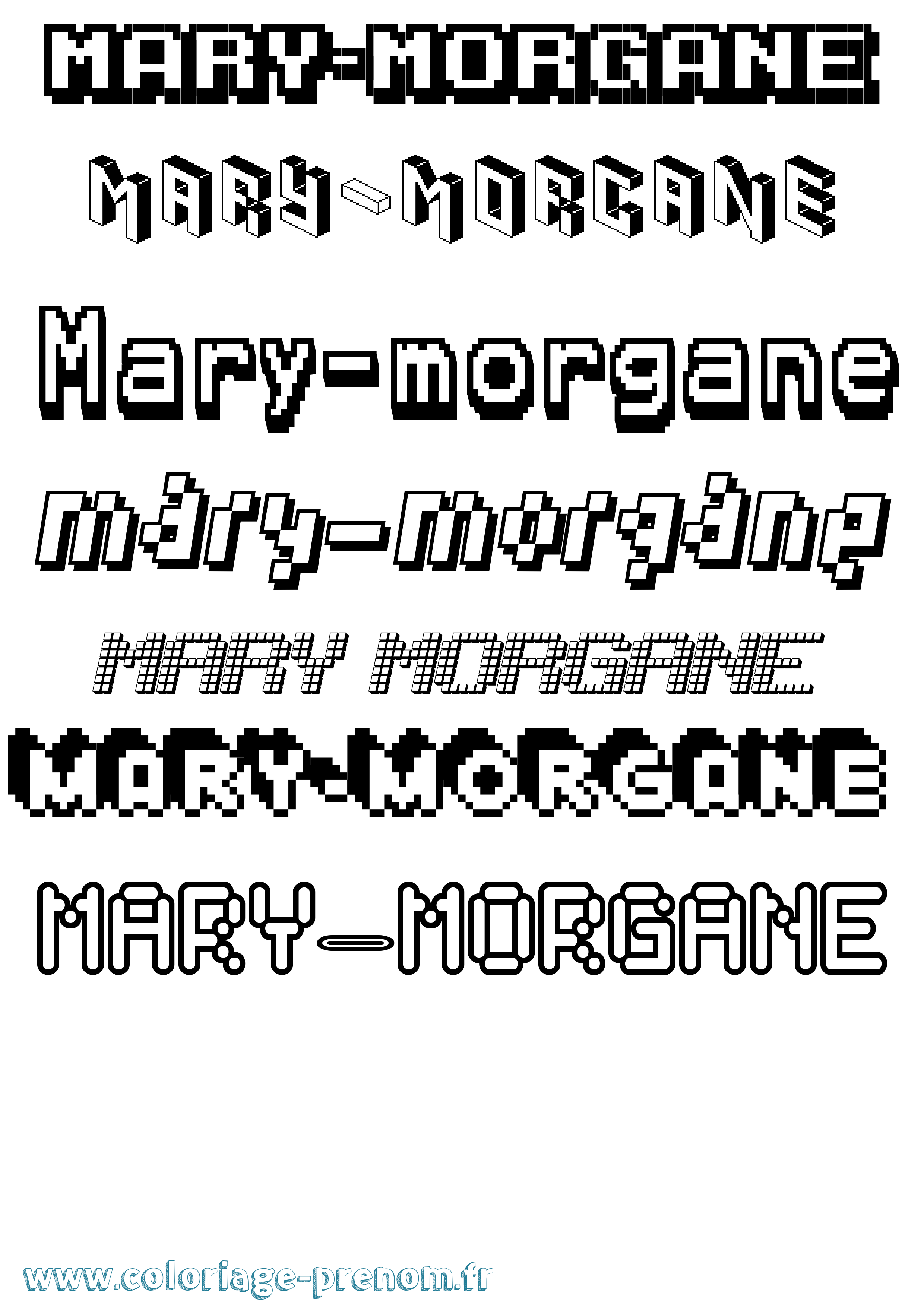 Coloriage prénom Mary-Morgane Pixel