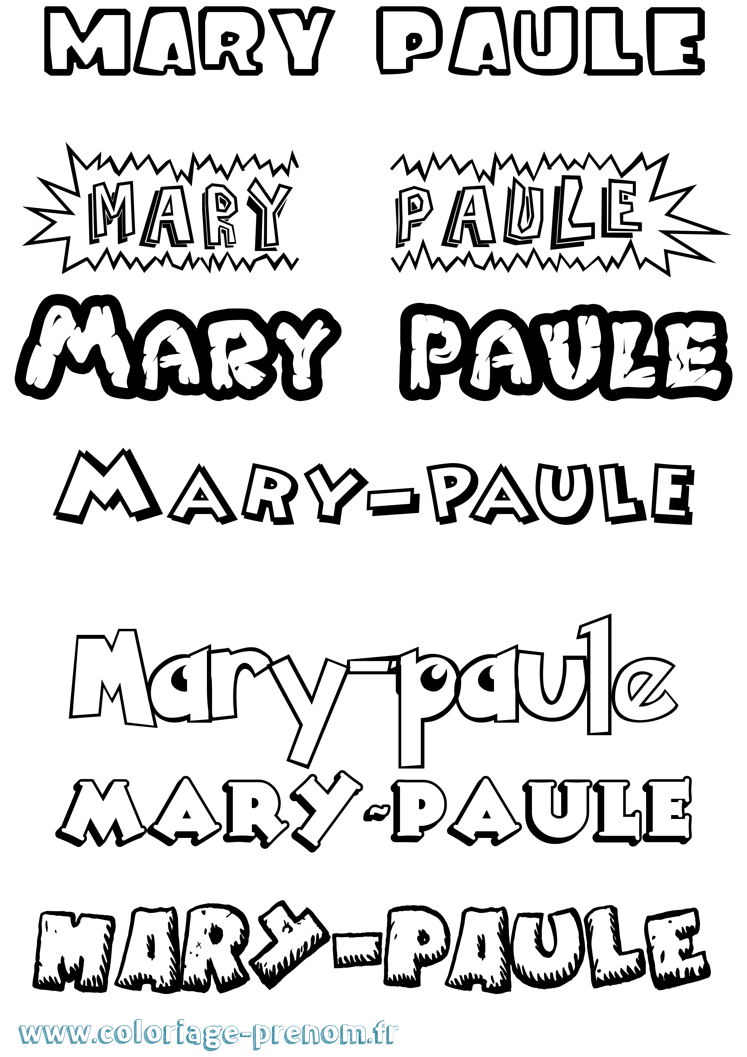 Coloriage prénom Mary-Paule Dessin Animé