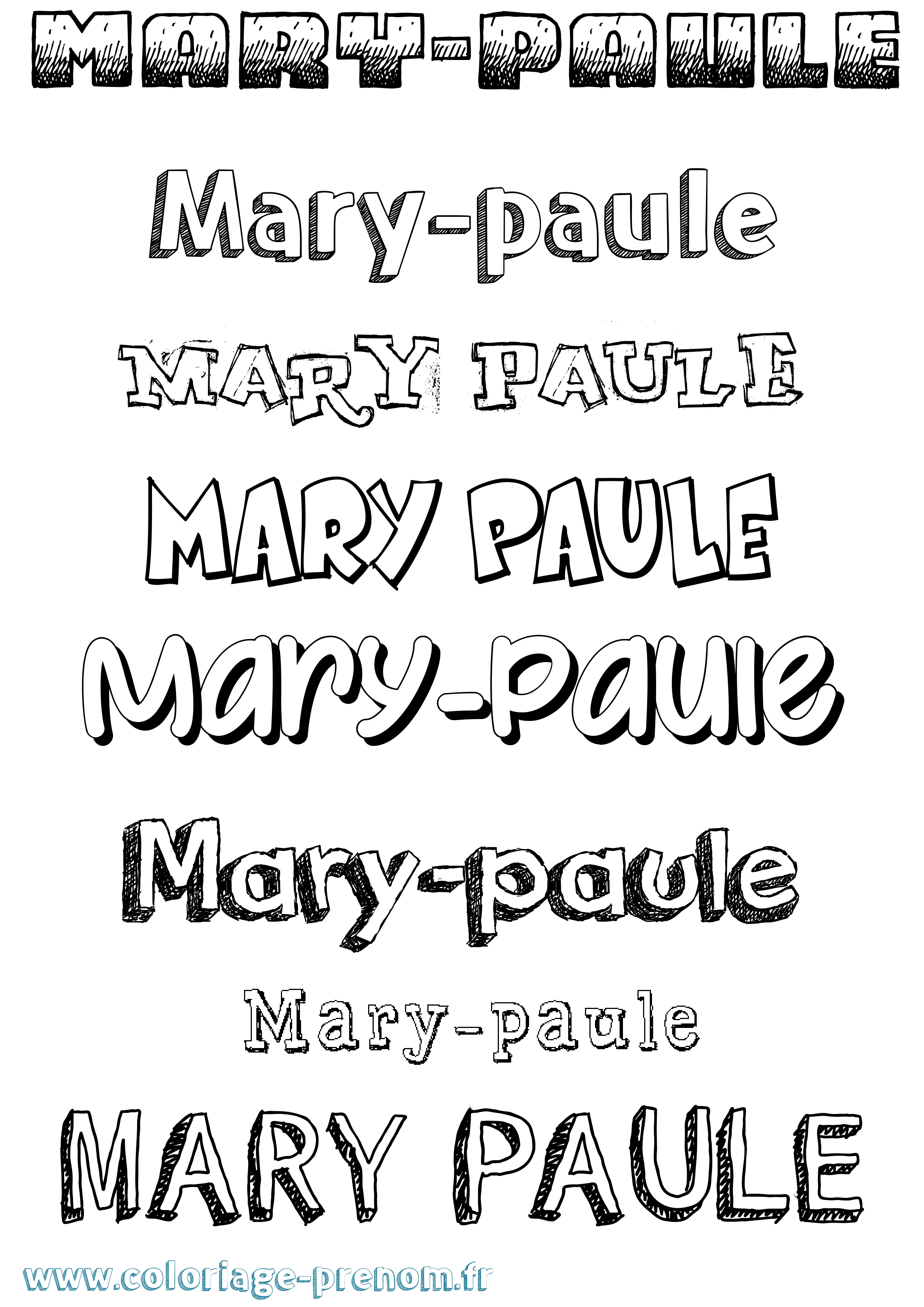 Coloriage prénom Mary-Paule Dessiné