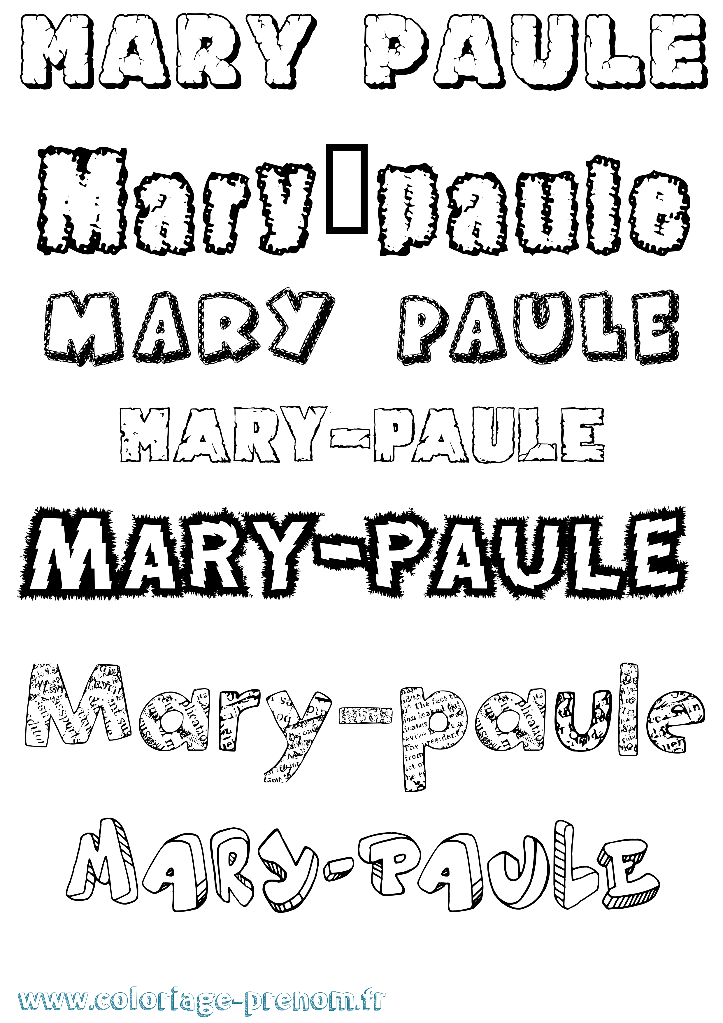 Coloriage prénom Mary-Paule Destructuré