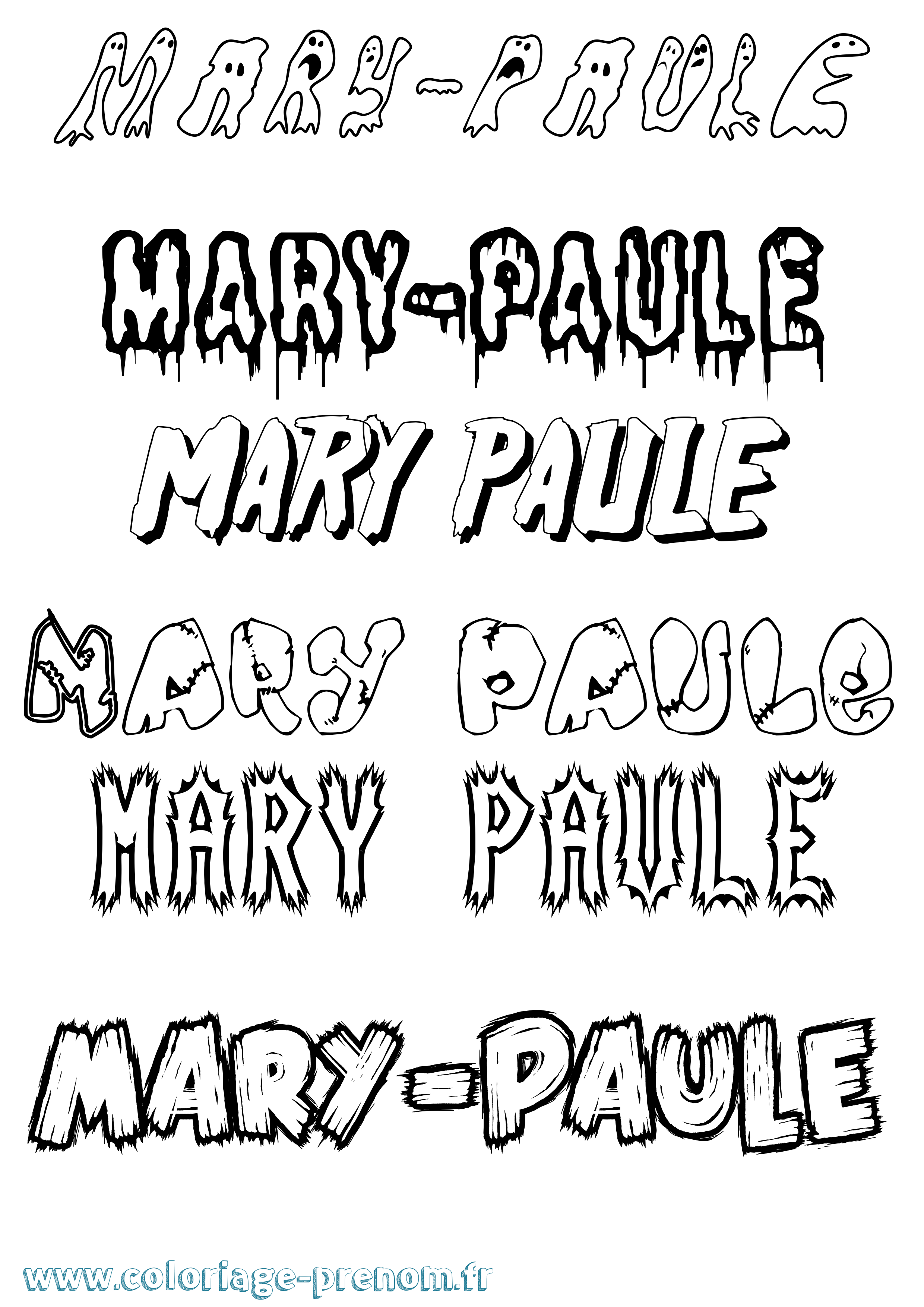 Coloriage prénom Mary-Paule Frisson