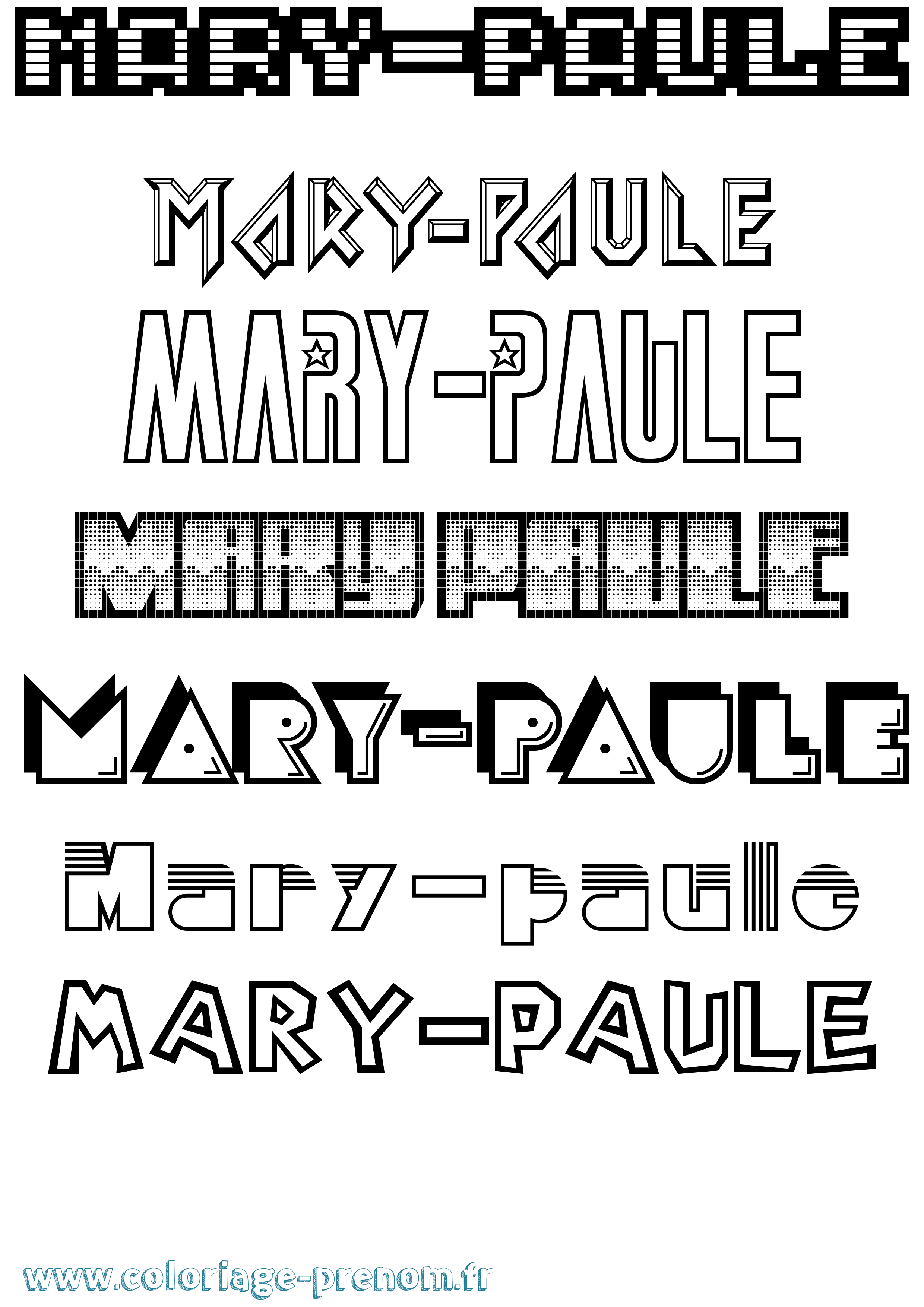 Coloriage prénom Mary-Paule Jeux Vidéos