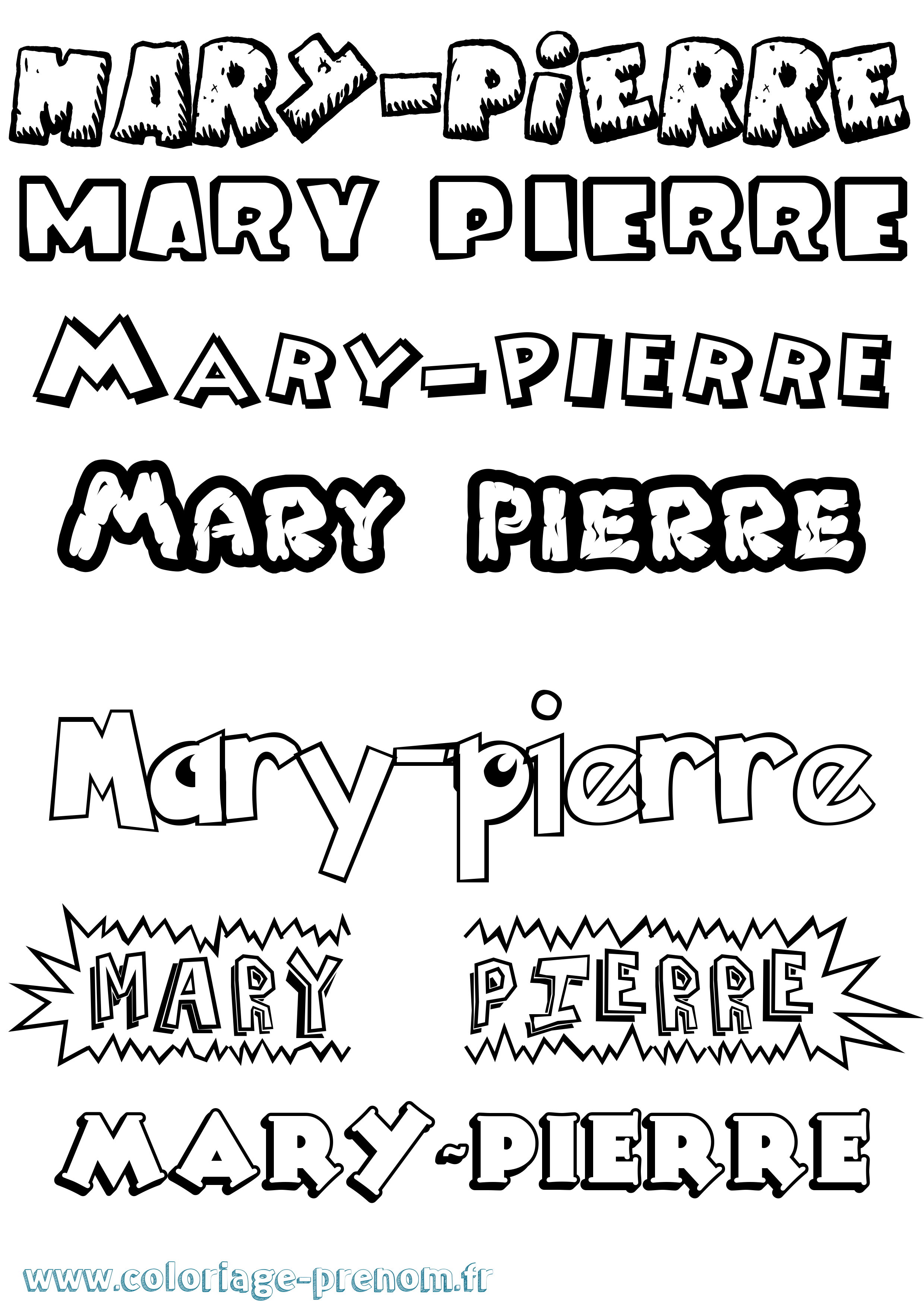 Coloriage prénom Mary-Pierre Dessin Animé