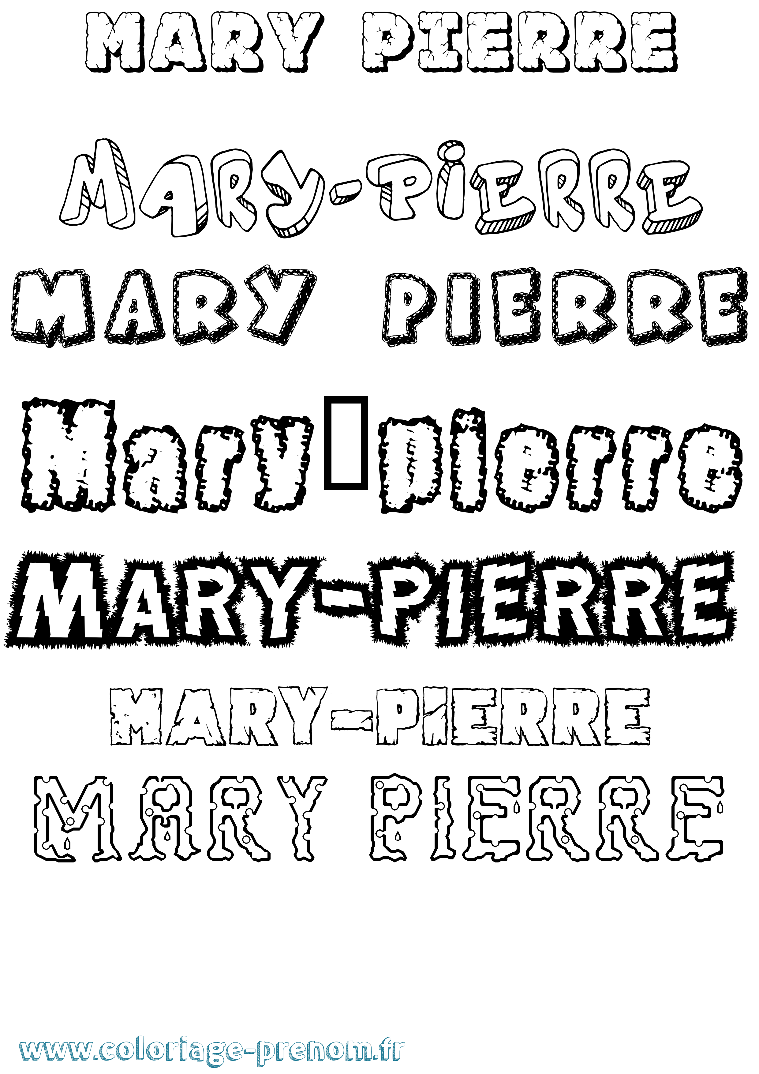 Coloriage prénom Mary-Pierre Destructuré