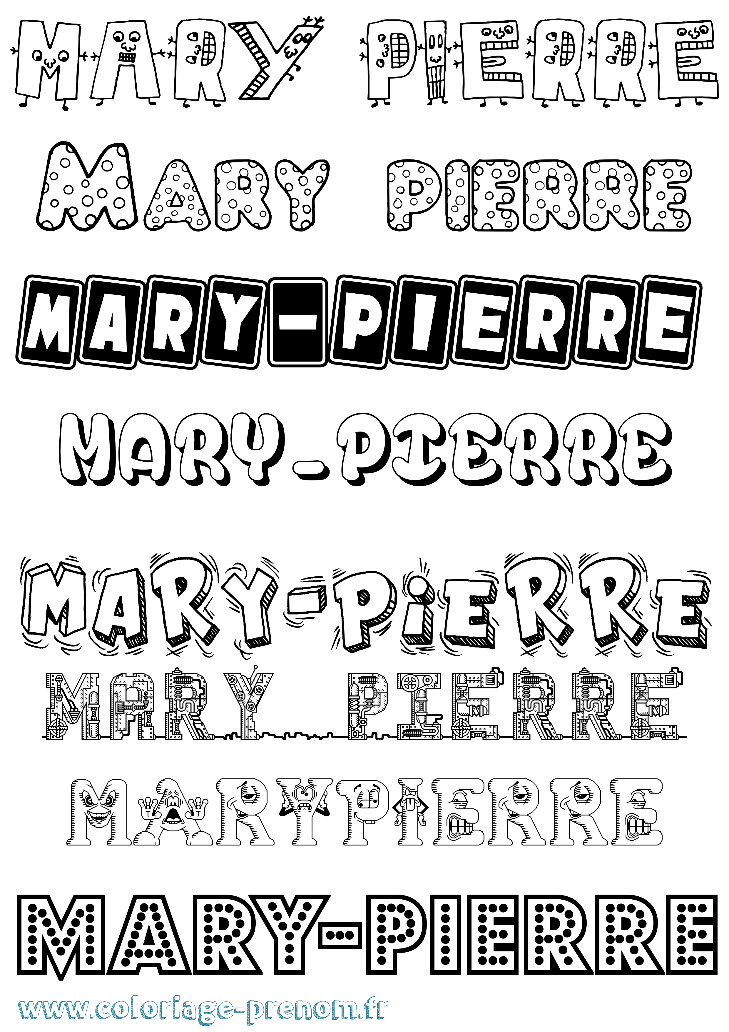 Coloriage prénom Mary-Pierre Fun