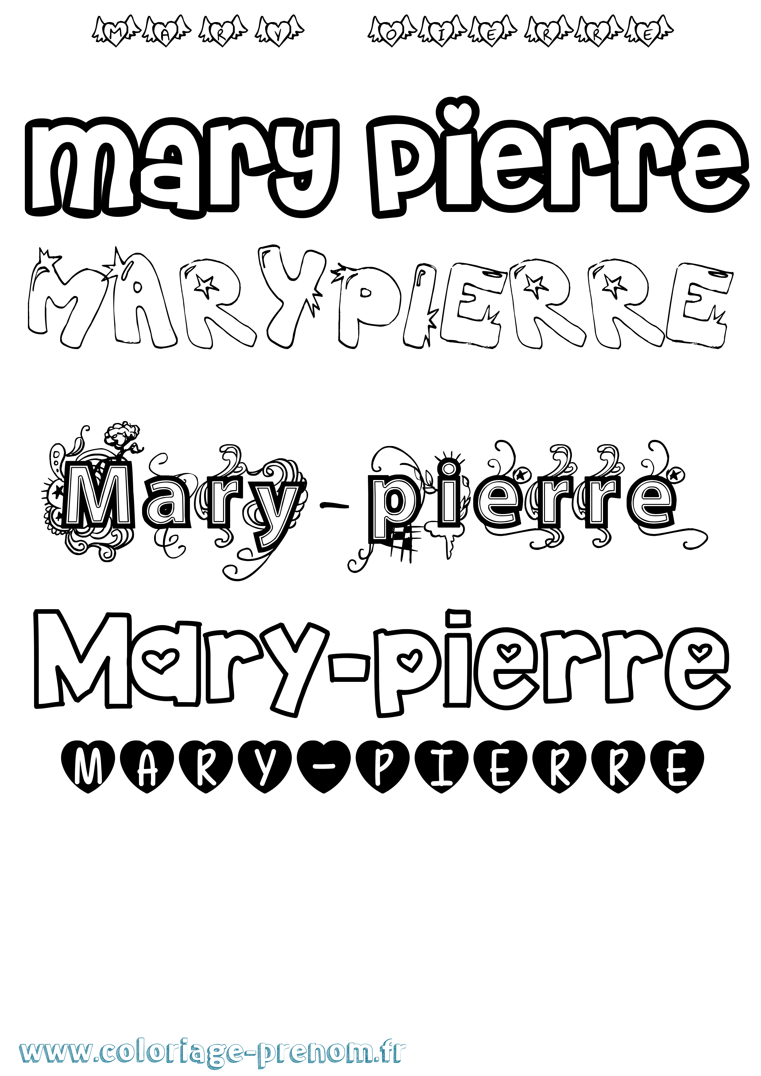 Coloriage prénom Mary-Pierre Girly