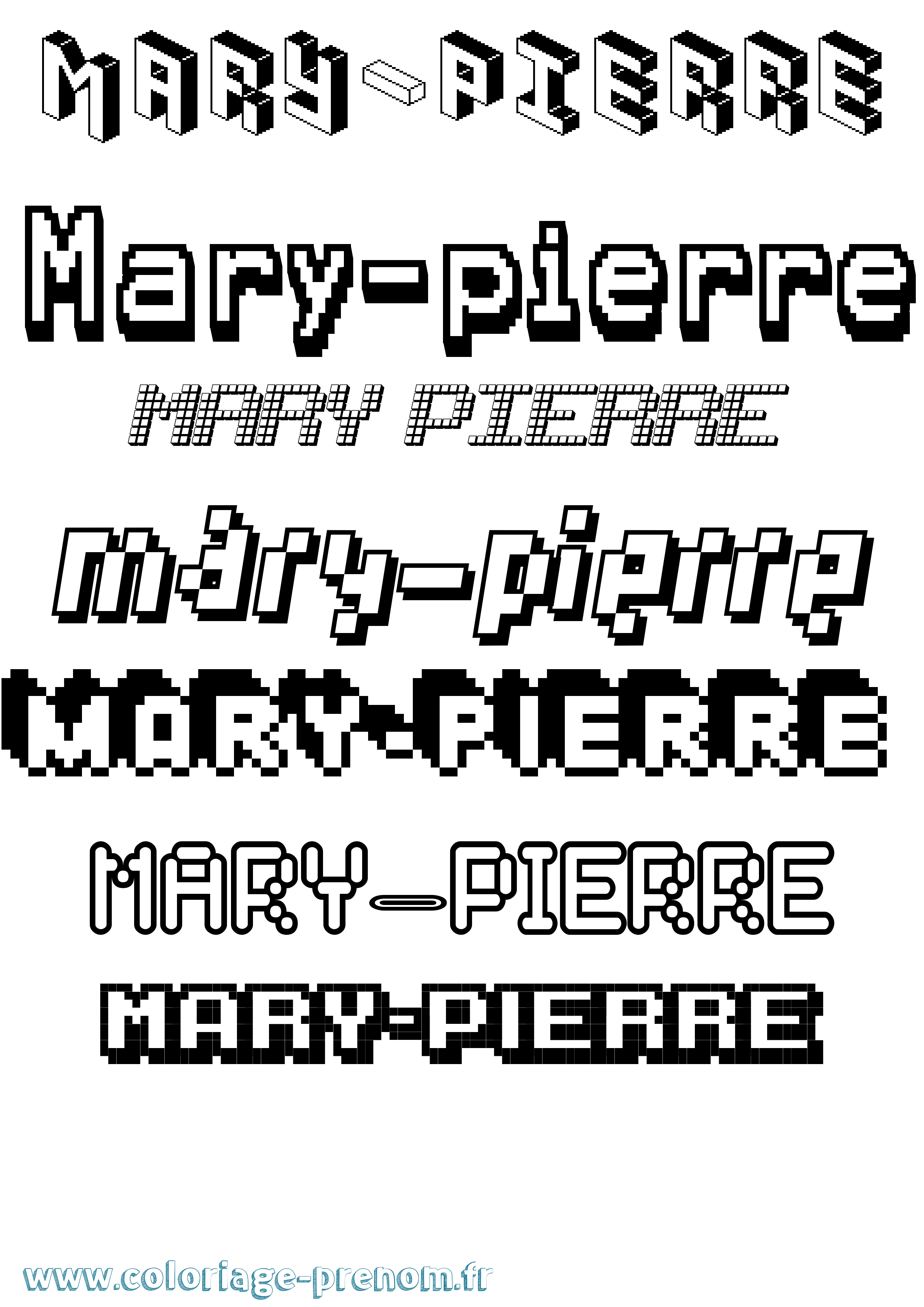 Coloriage prénom Mary-Pierre Pixel