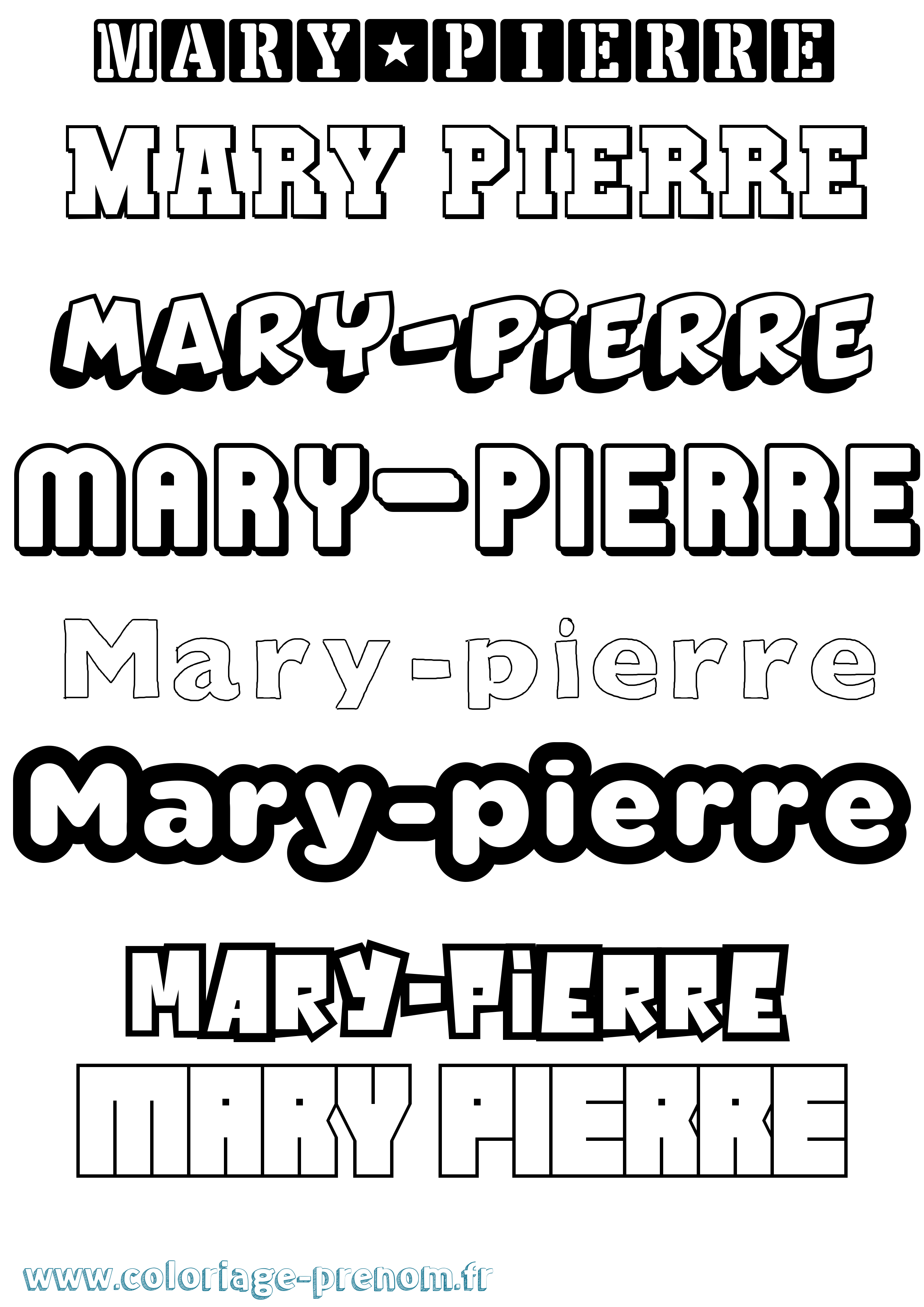 Coloriage prénom Mary-Pierre Simple