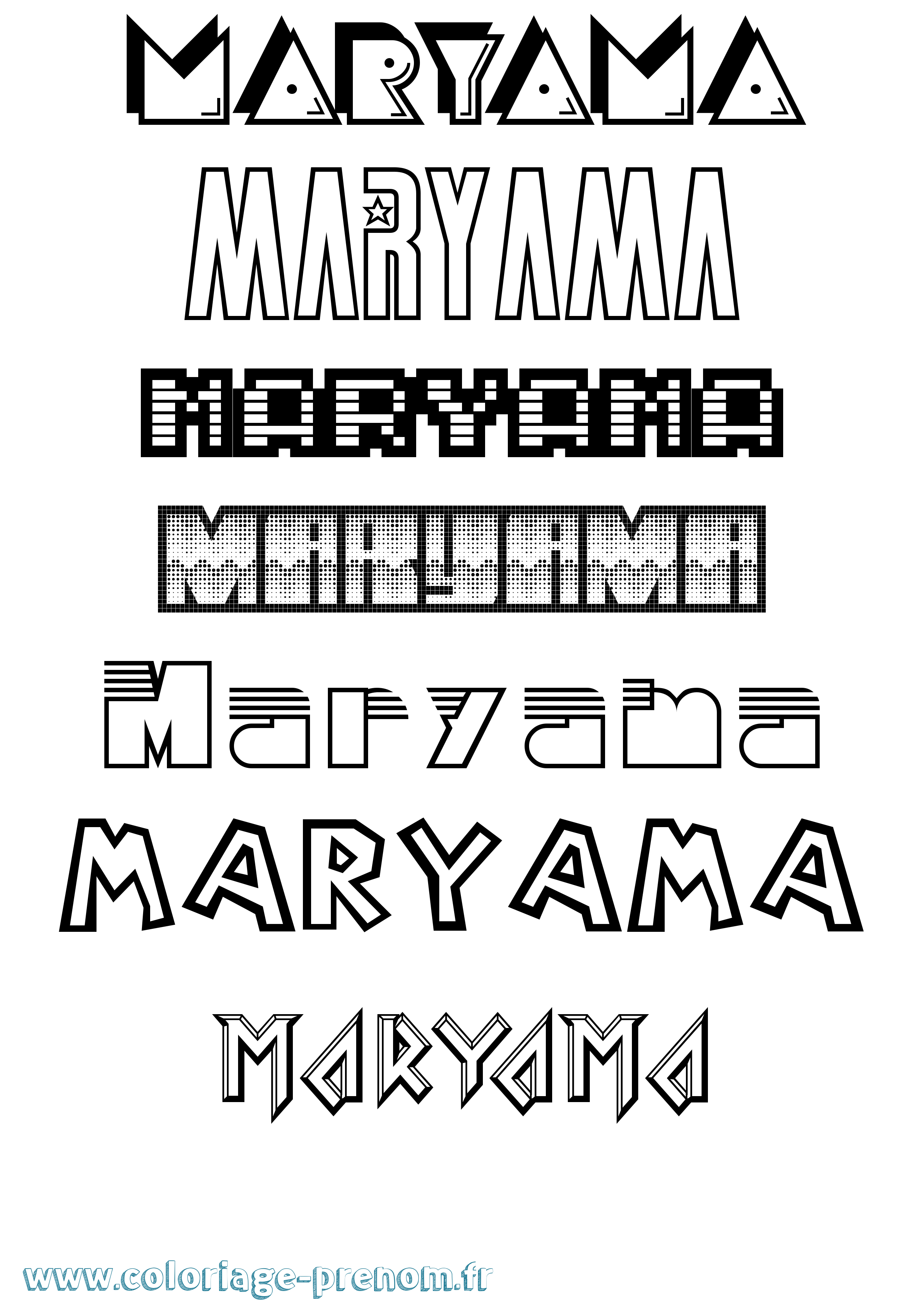 Coloriage prénom Maryama Jeux Vidéos