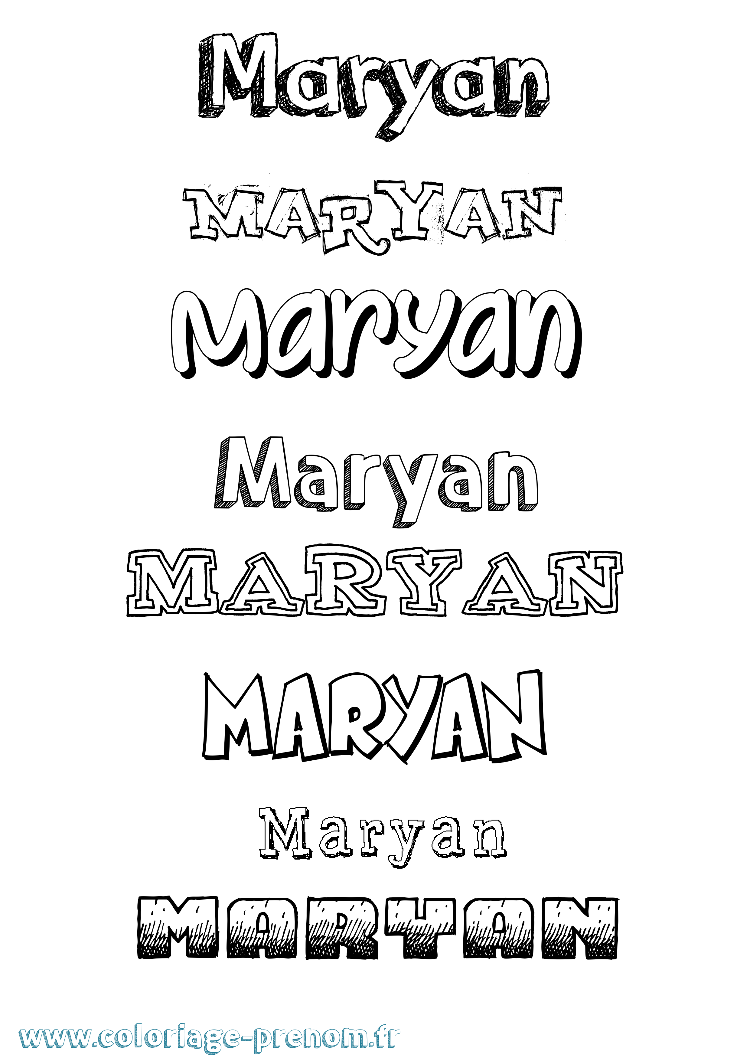 Coloriage prénom Maryan Dessiné
