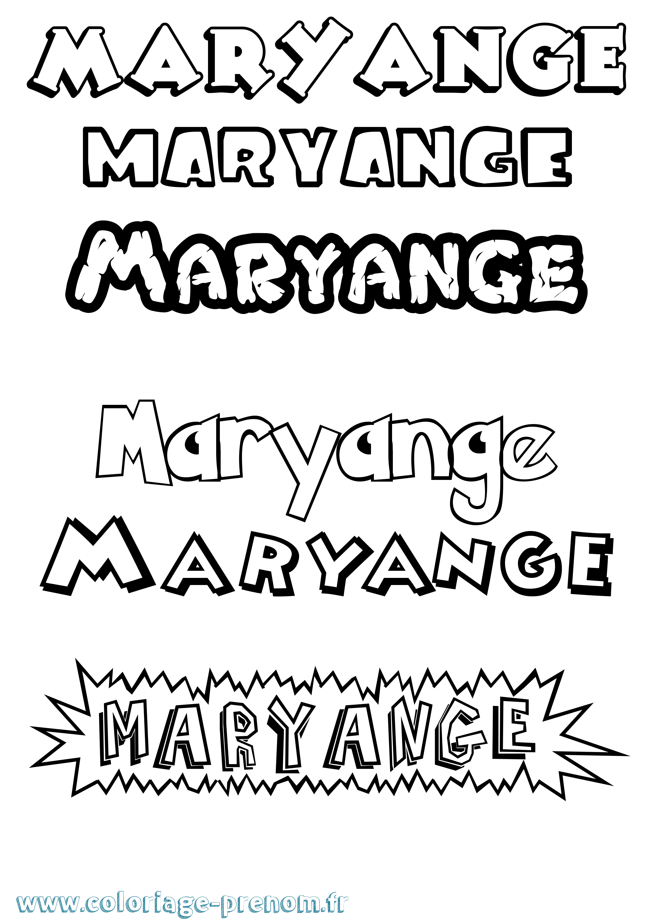 Coloriage prénom Maryange Dessin Animé