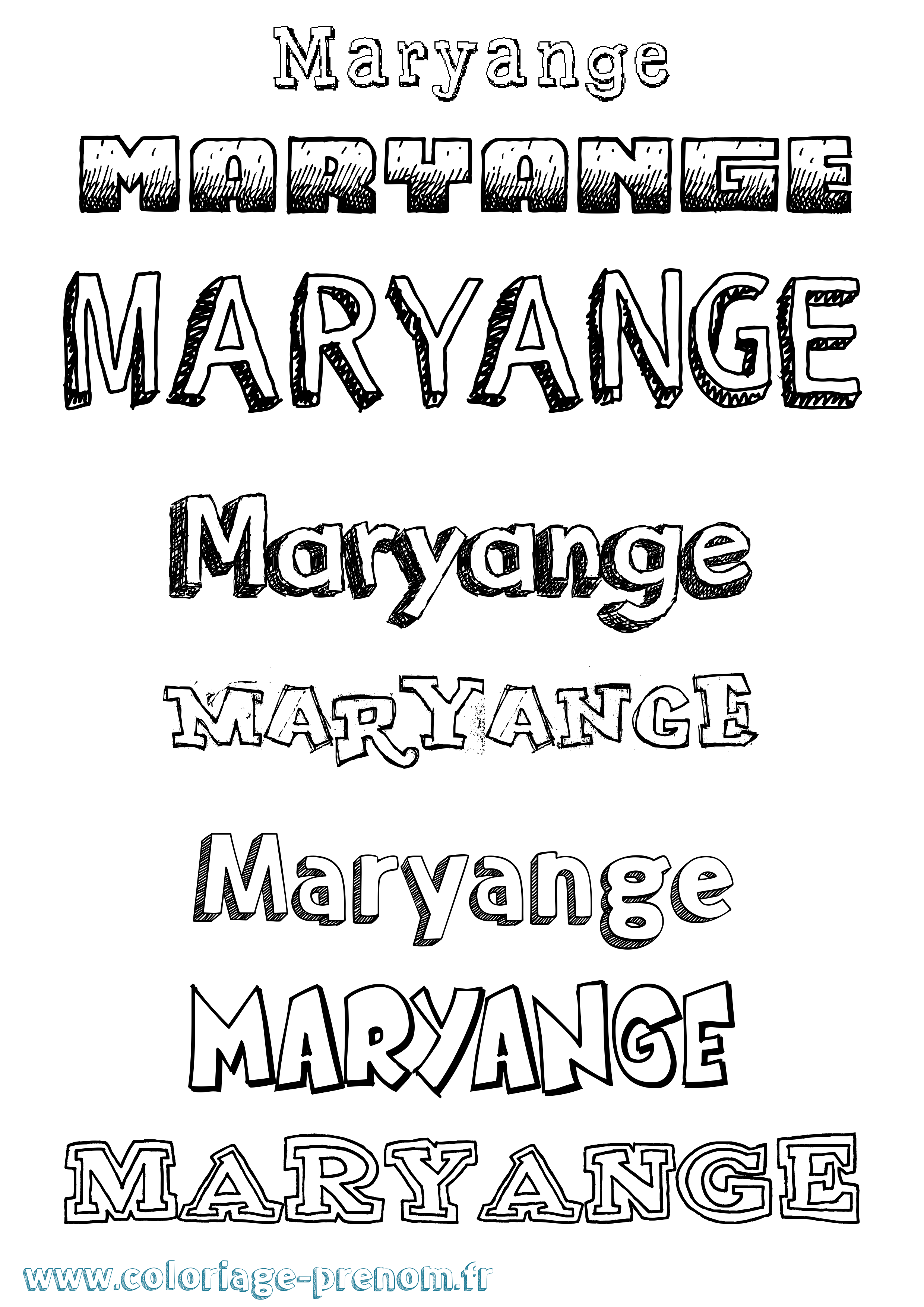 Coloriage prénom Maryange Dessiné