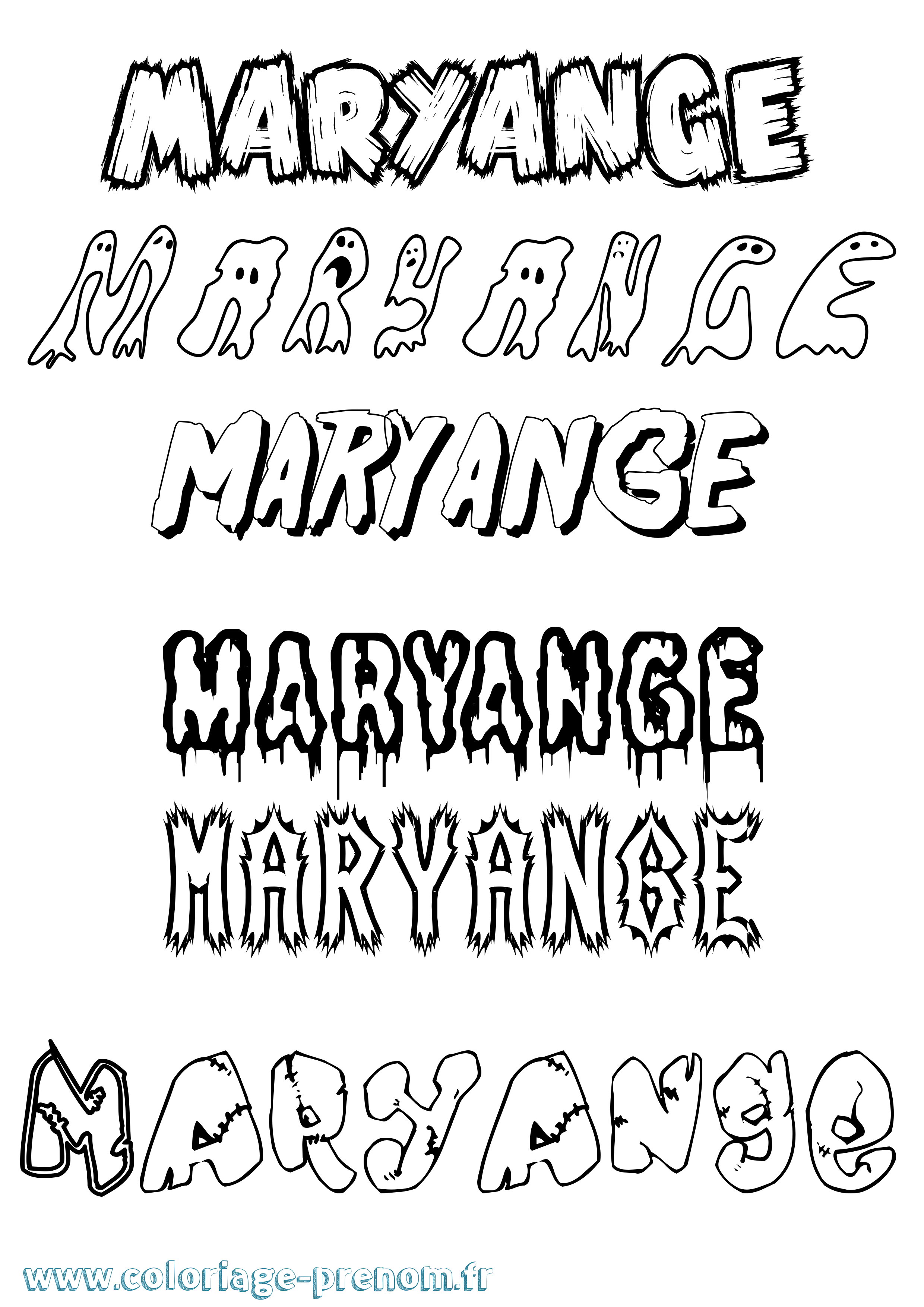 Coloriage prénom Maryange Frisson