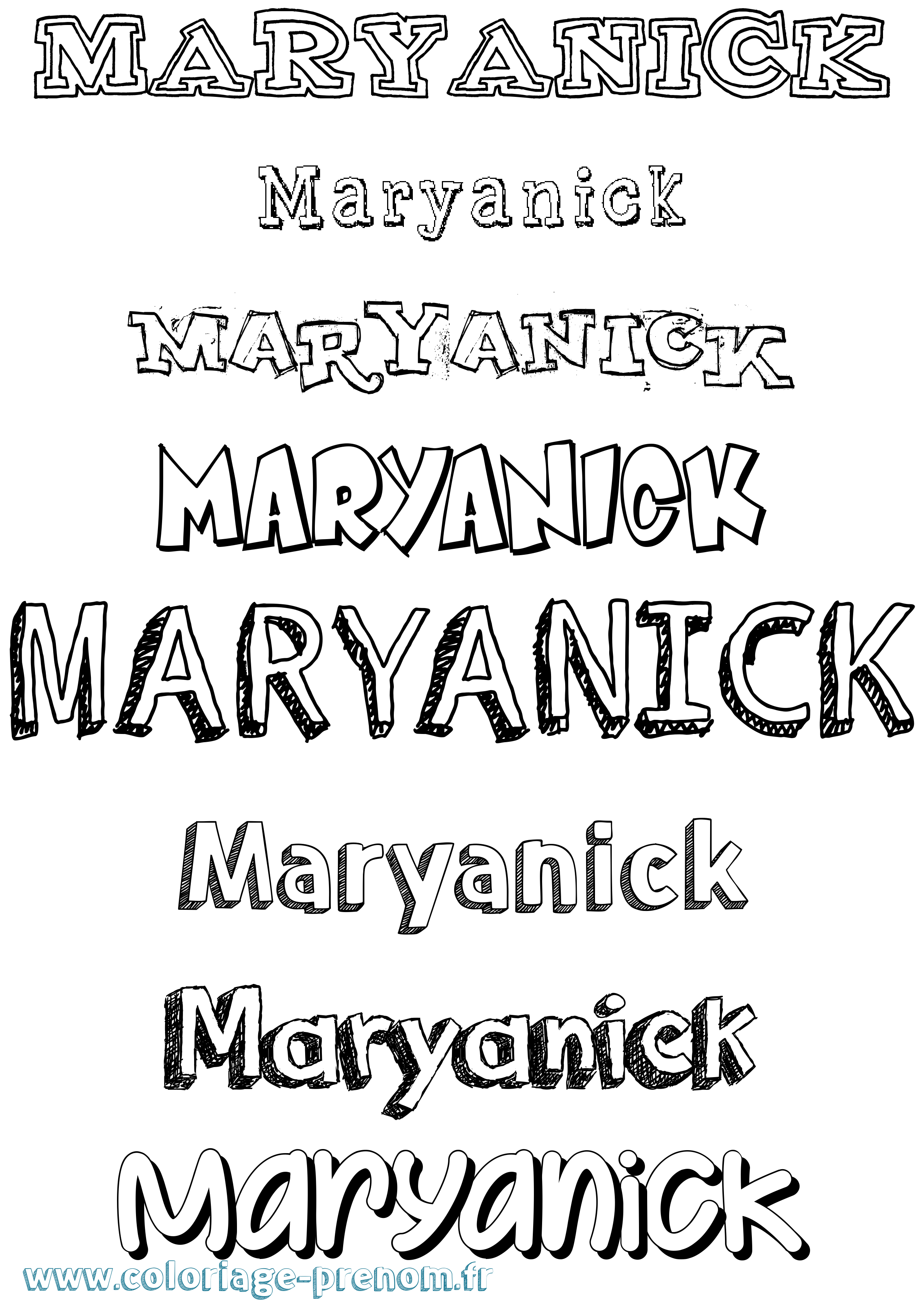 Coloriage prénom Maryanick Dessiné