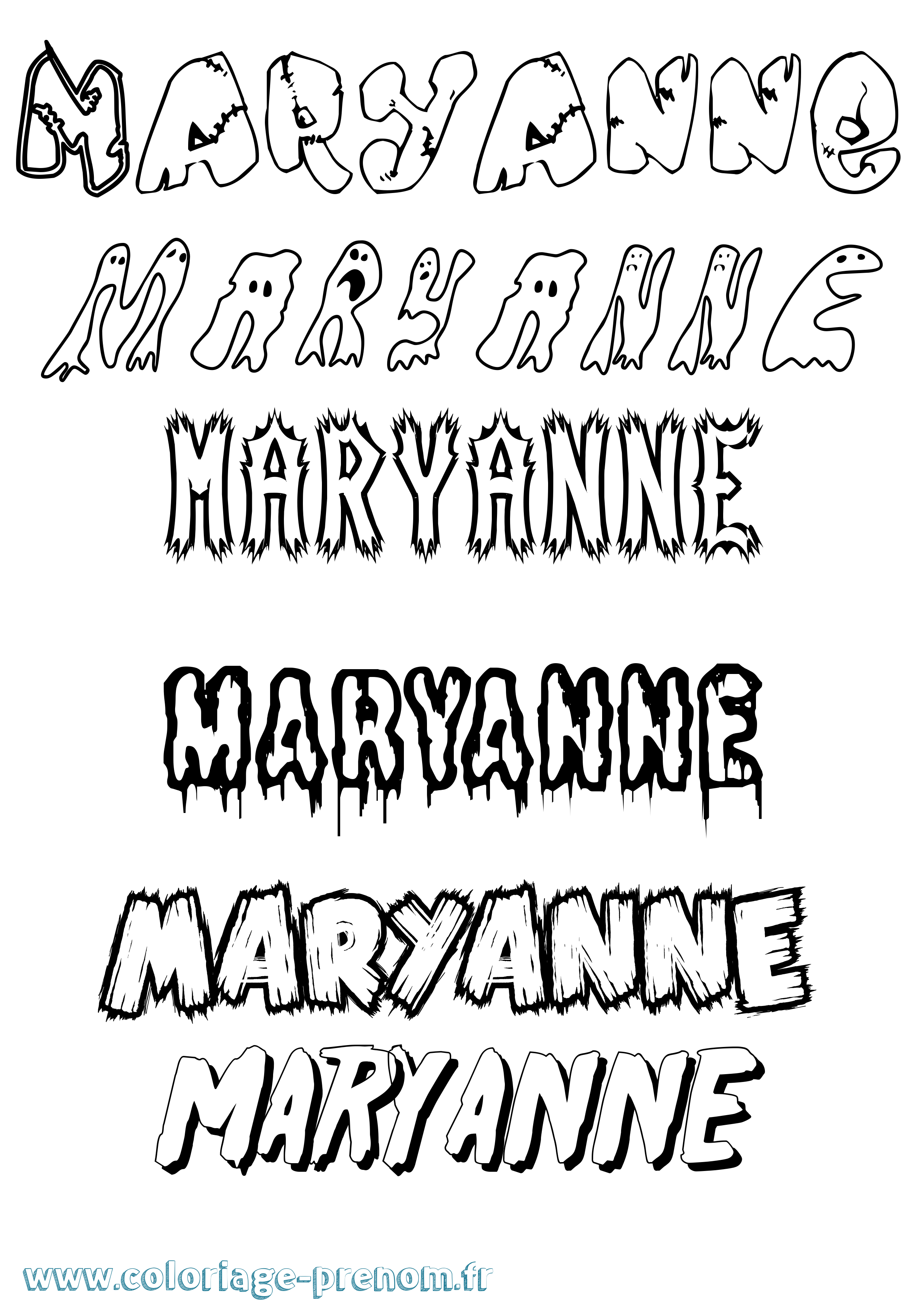 Coloriage prénom Maryanne Frisson