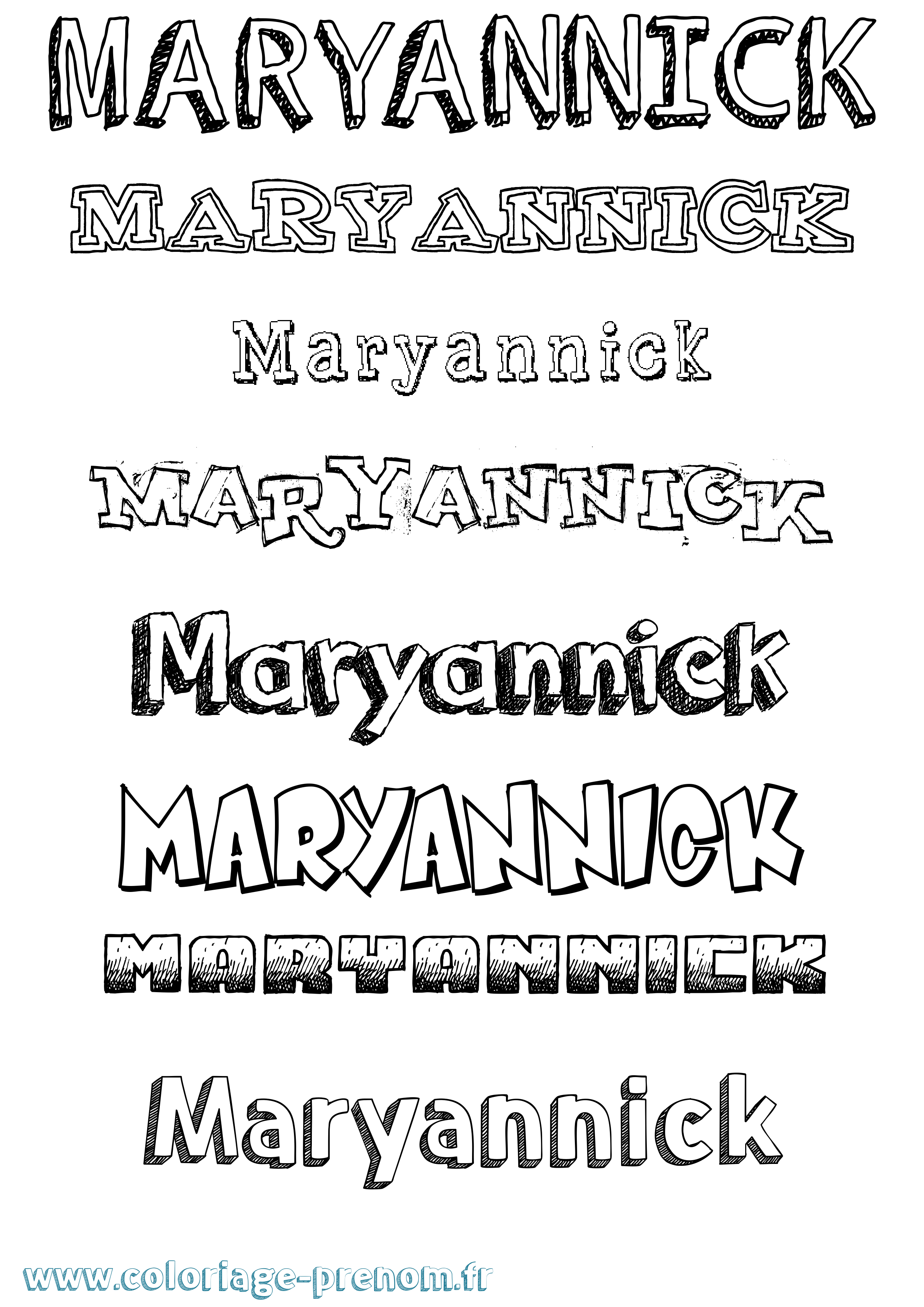 Coloriage prénom Maryannick Dessiné