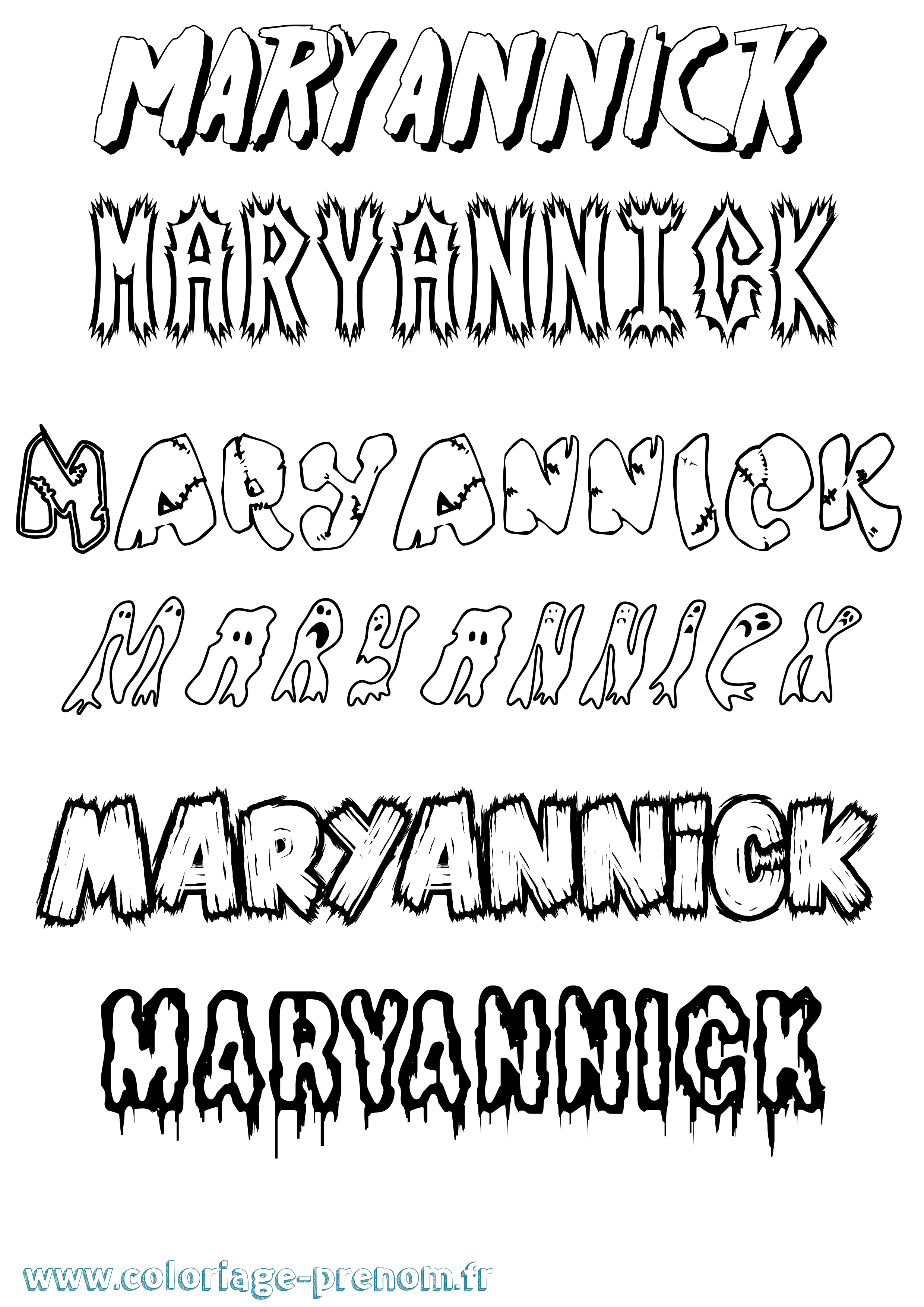 Coloriage prénom Maryannick Frisson