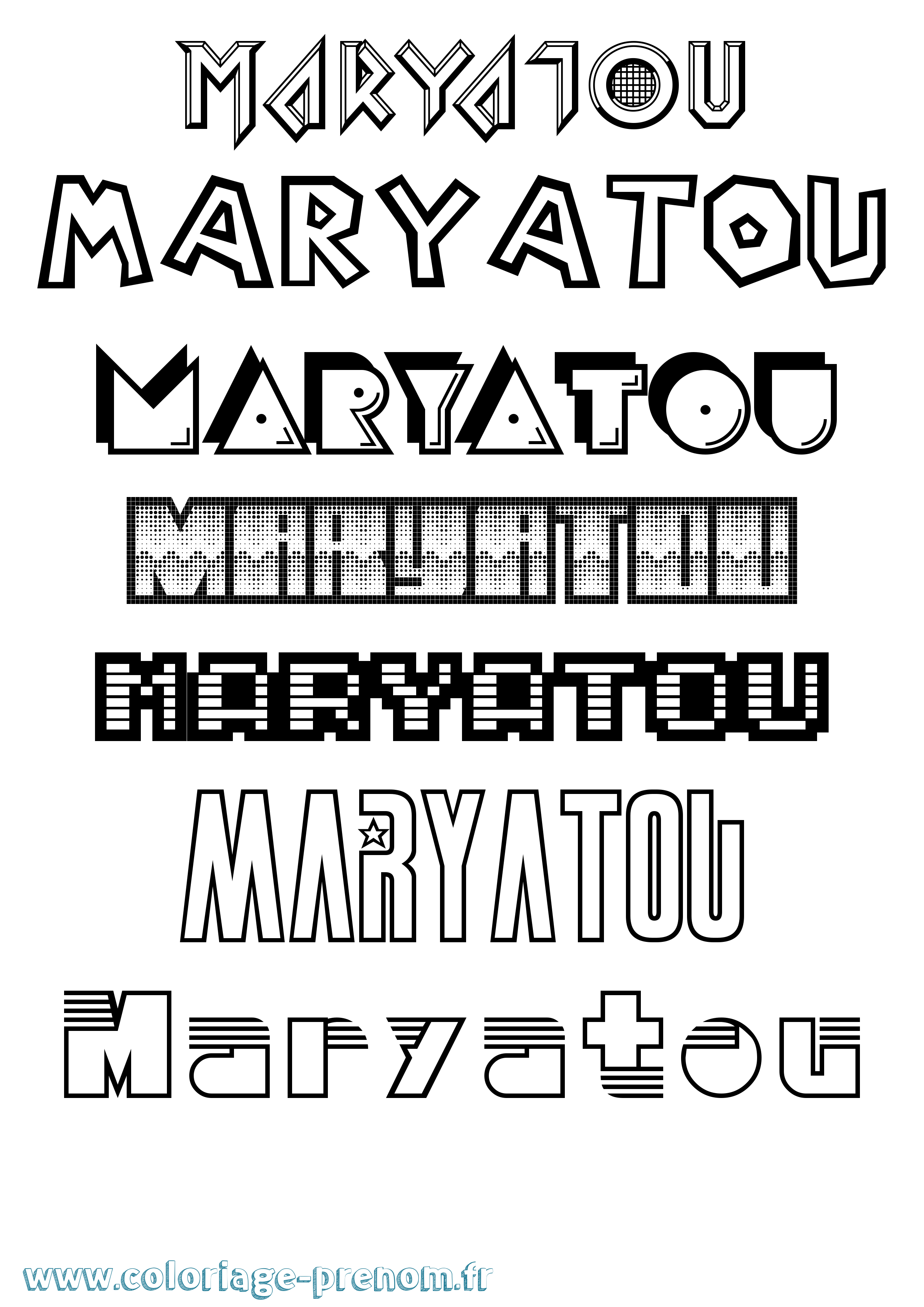 Coloriage prénom Maryatou Jeux Vidéos