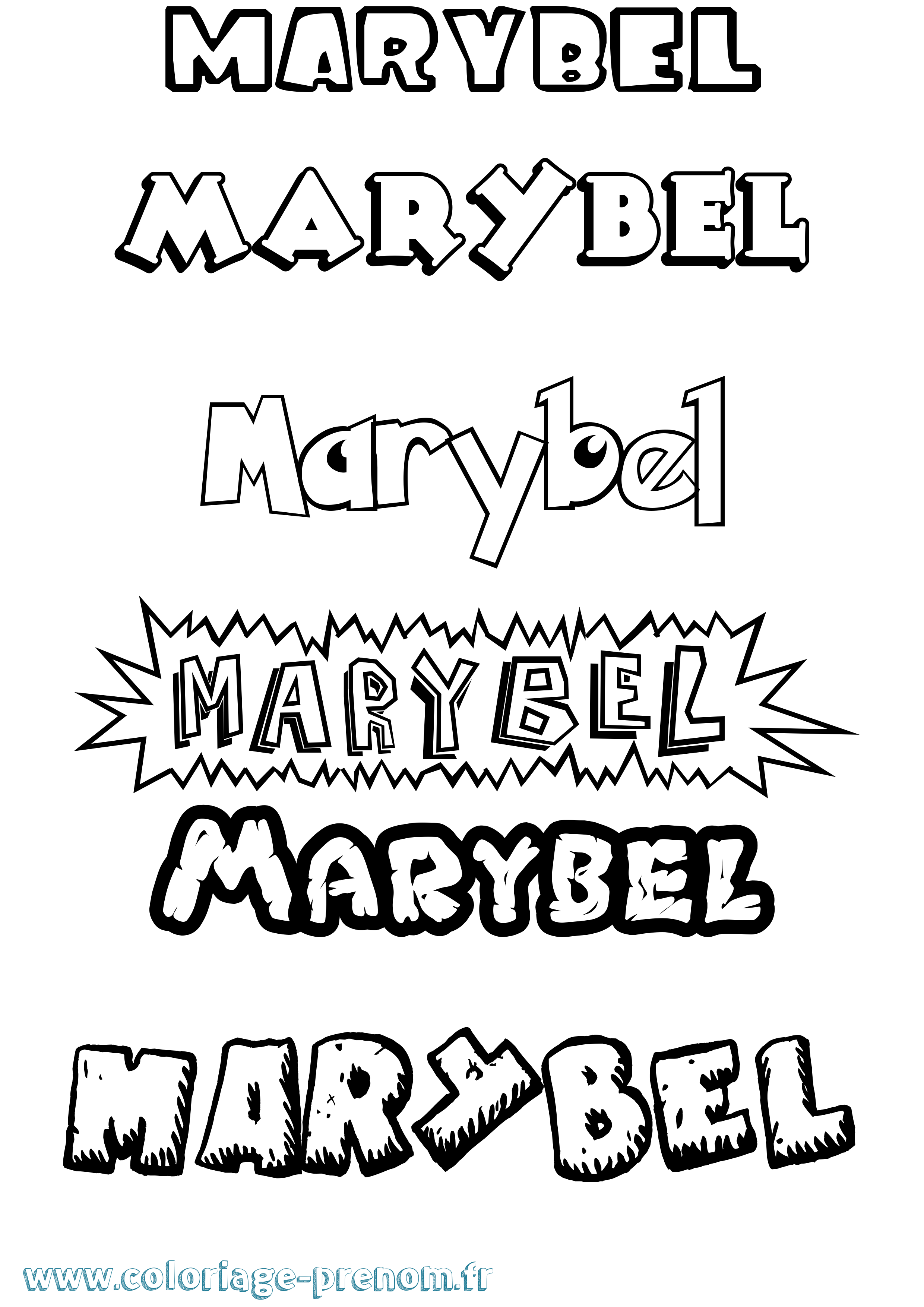 Coloriage prénom Marybel Dessin Animé