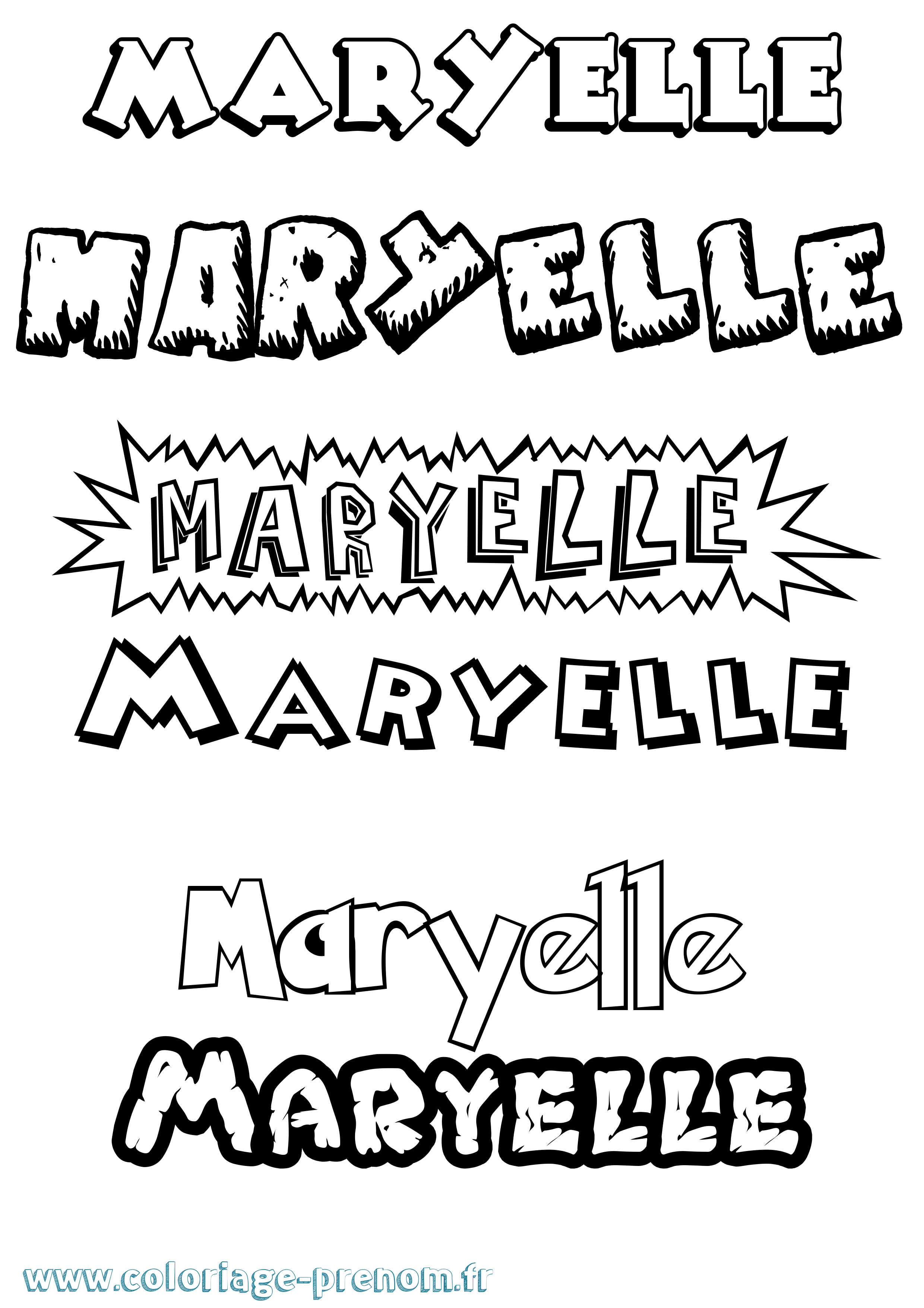 Coloriage prénom Maryelle Dessin Animé