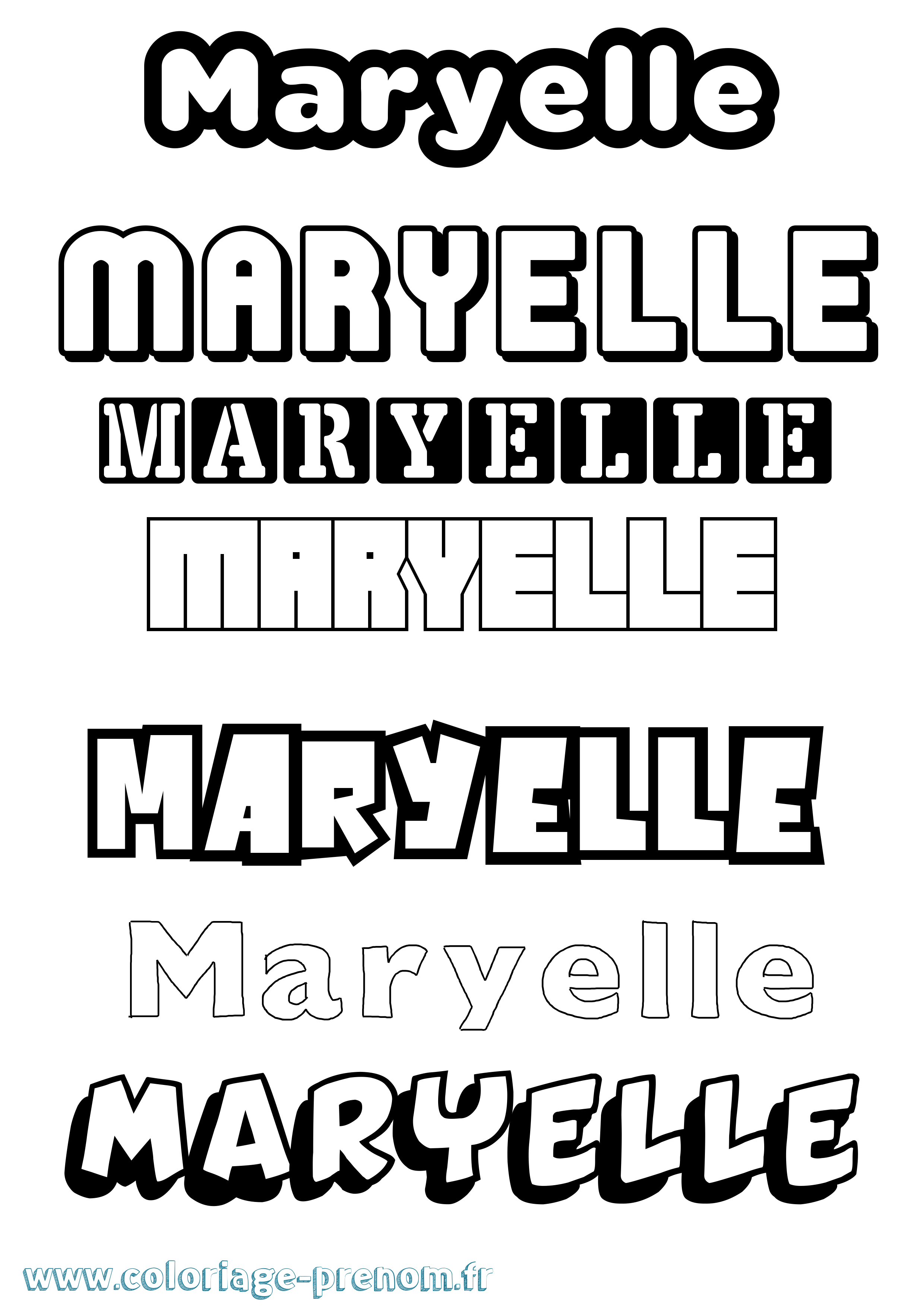 Coloriage prénom Maryelle Simple