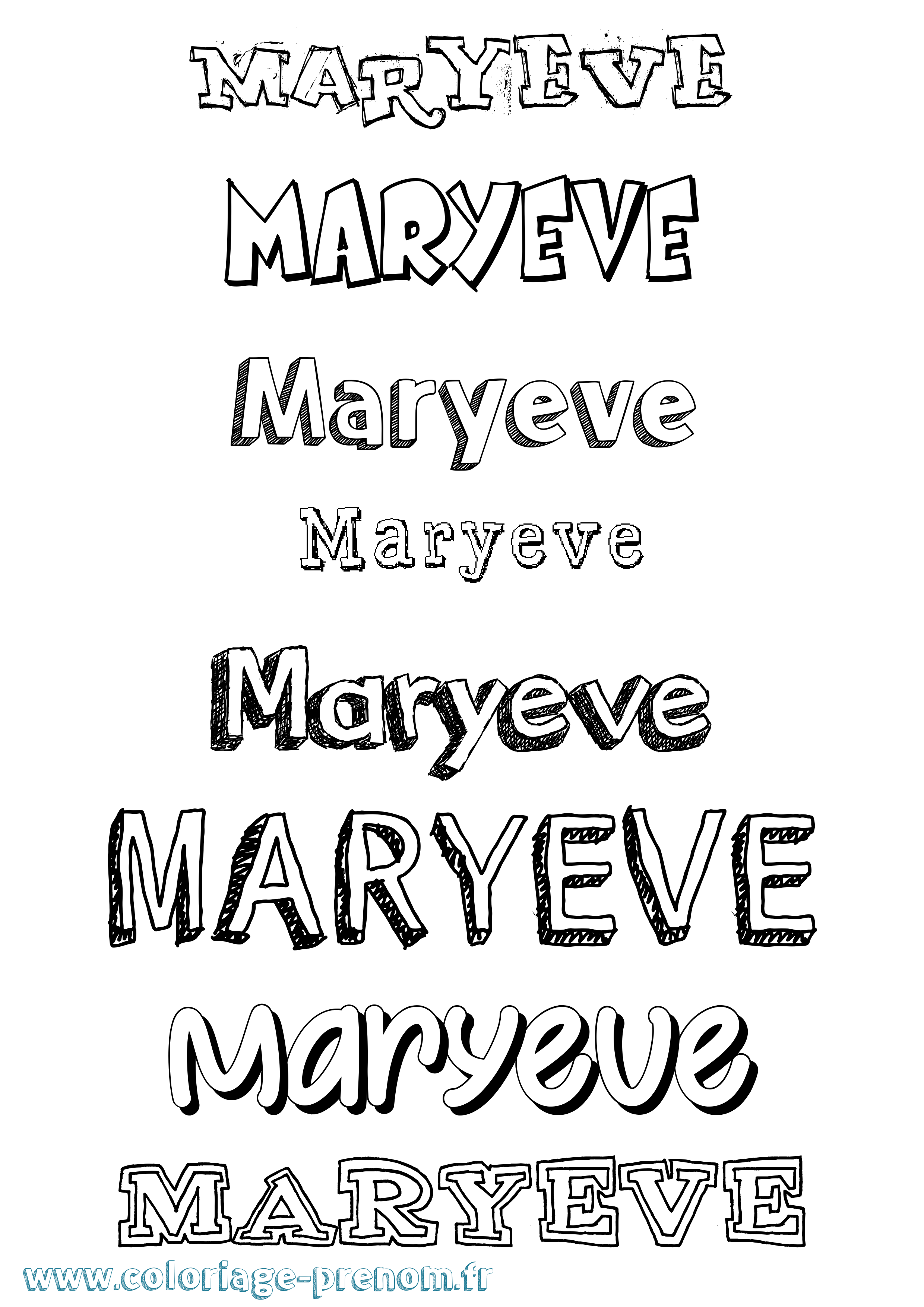 Coloriage prénom Maryeve Dessiné
