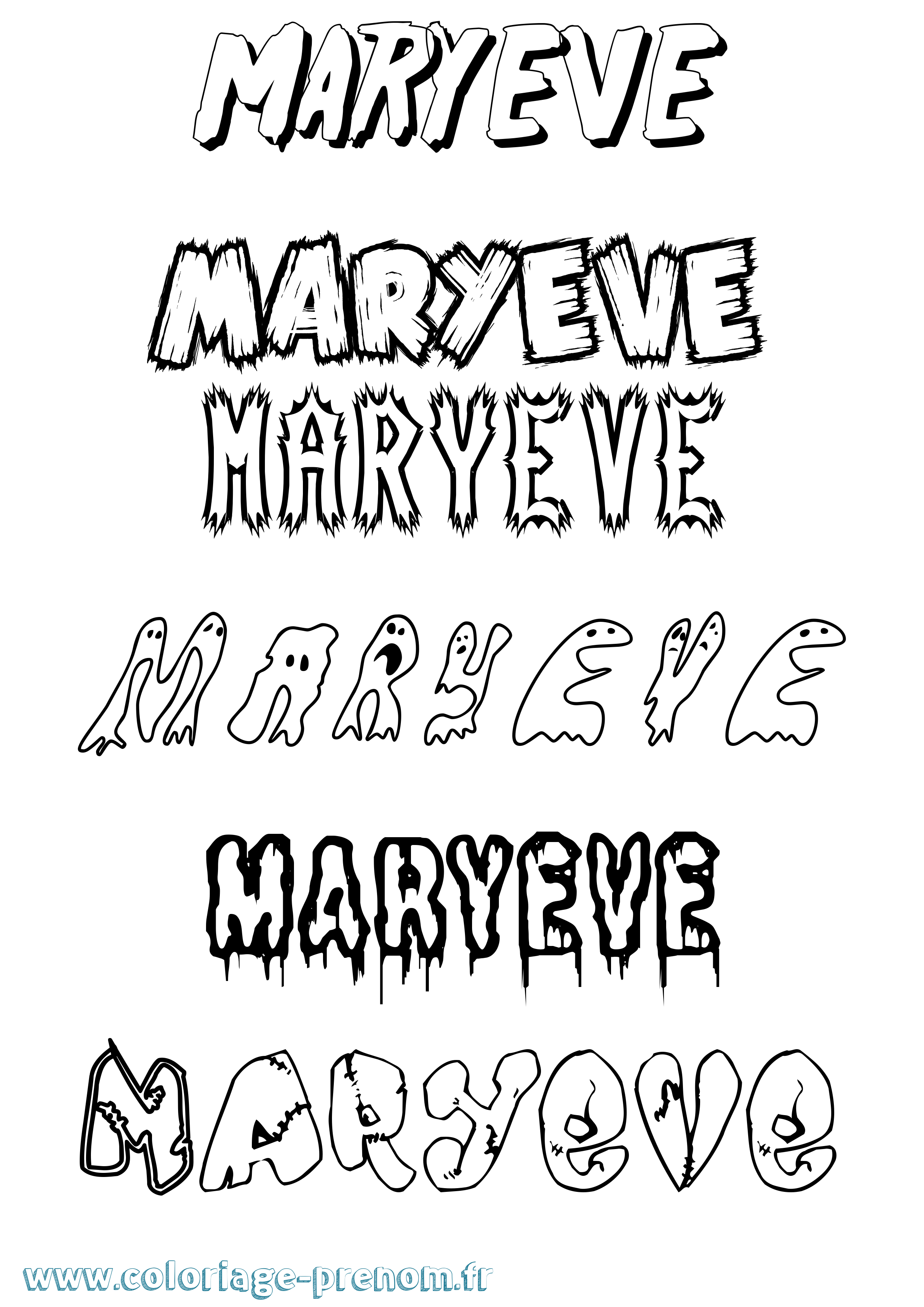 Coloriage prénom Maryeve Frisson