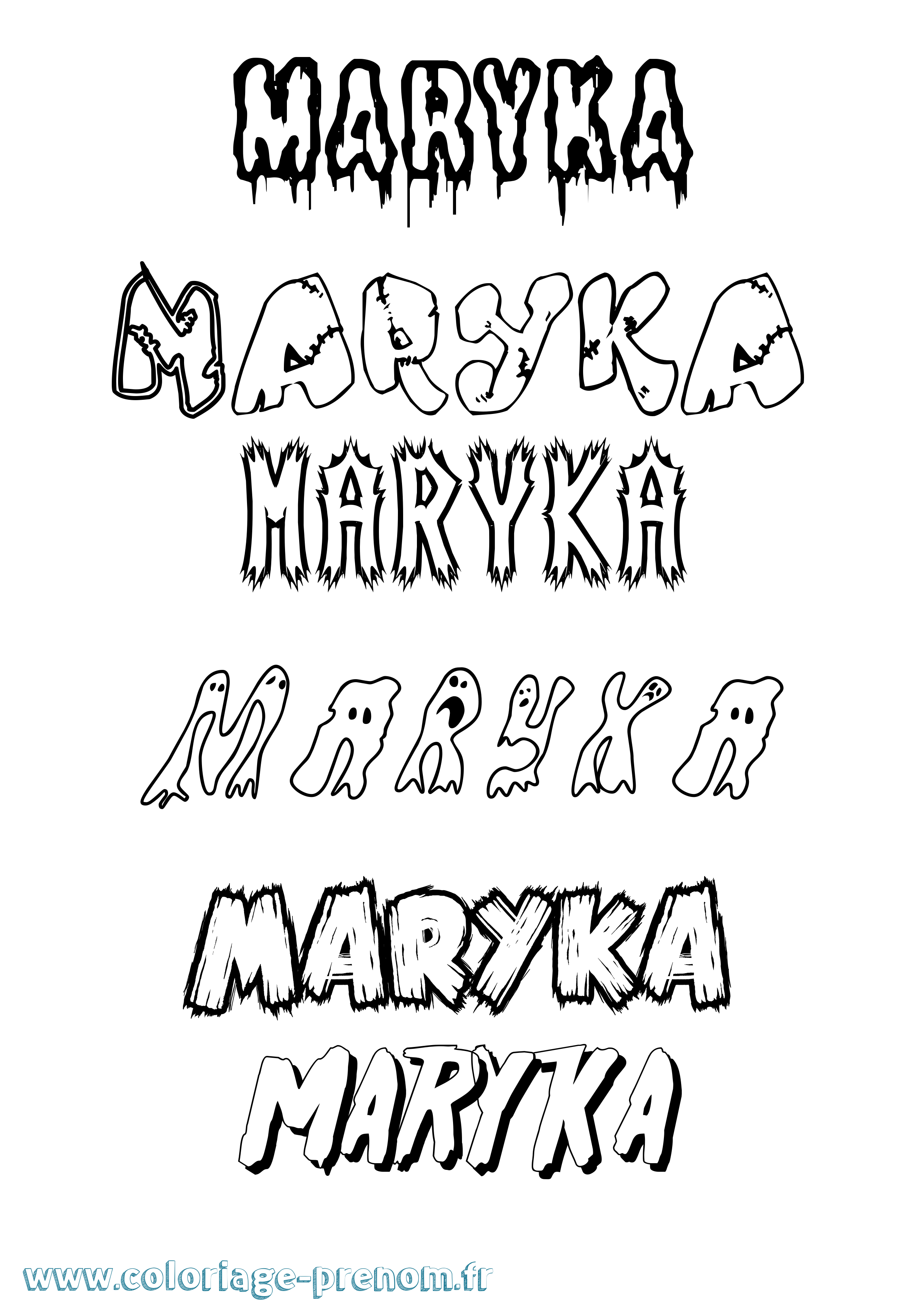 Coloriage prénom Maryka Frisson