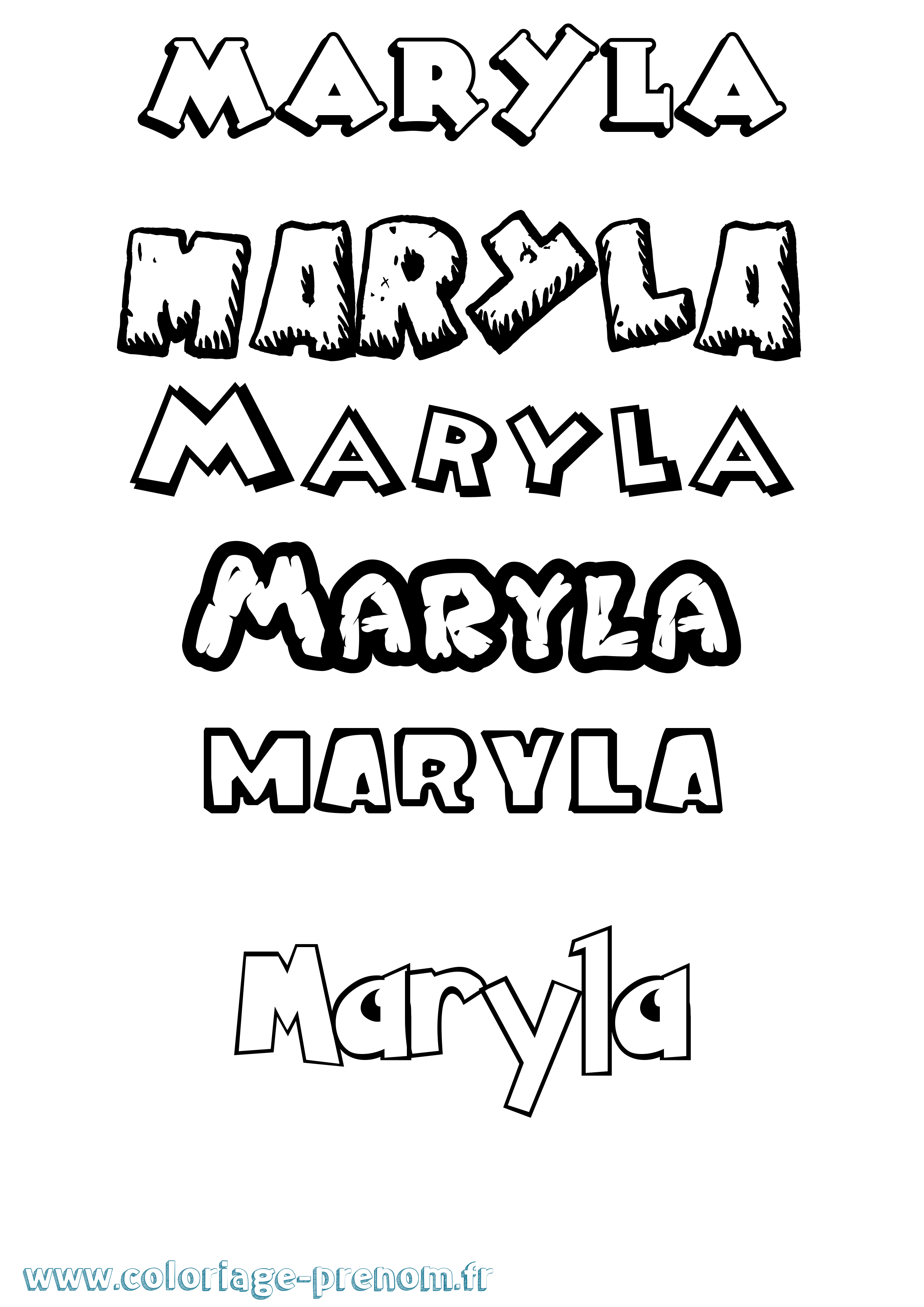 Coloriage prénom Maryla Dessin Animé
