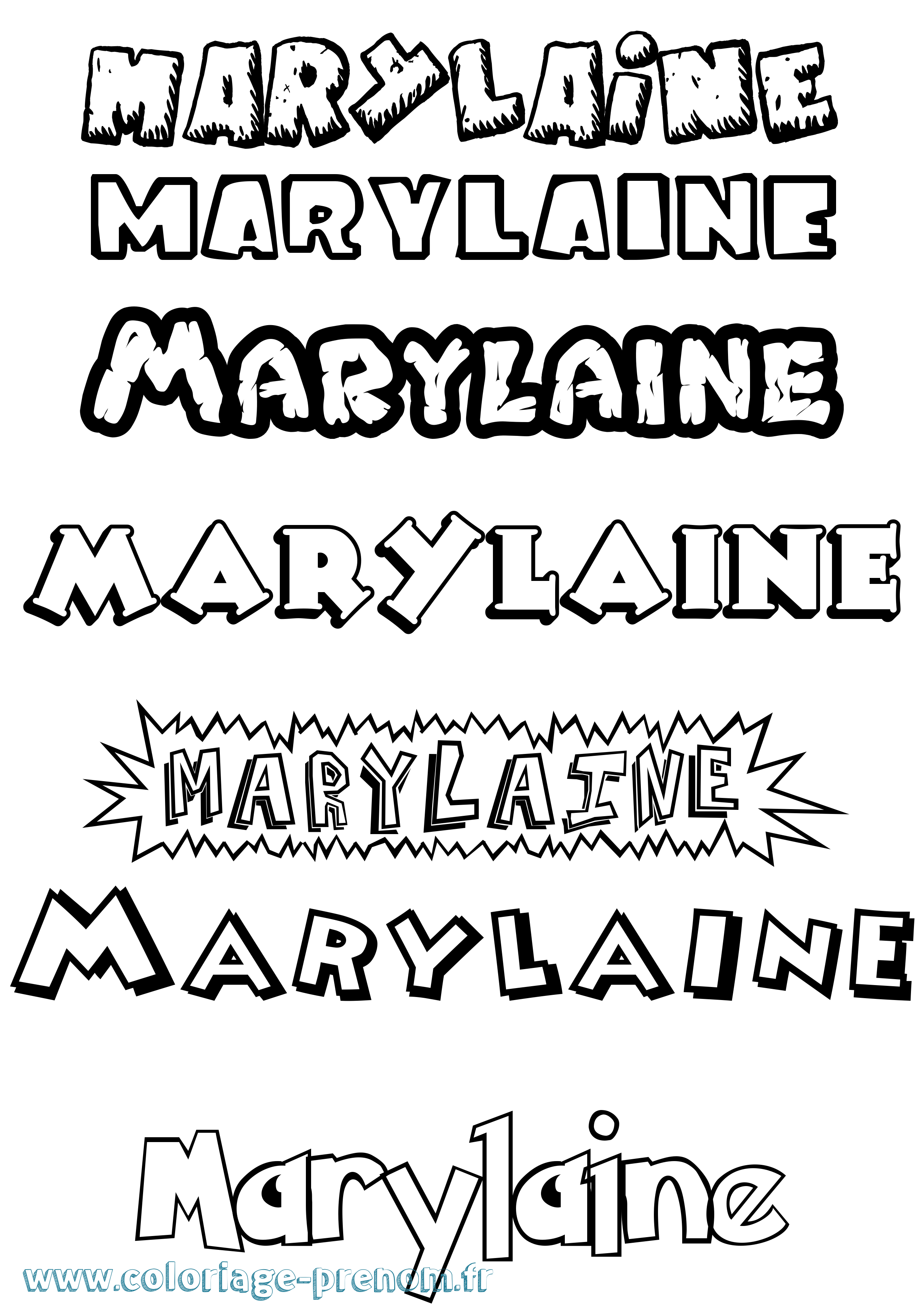 Coloriage prénom Marylaine Dessin Animé