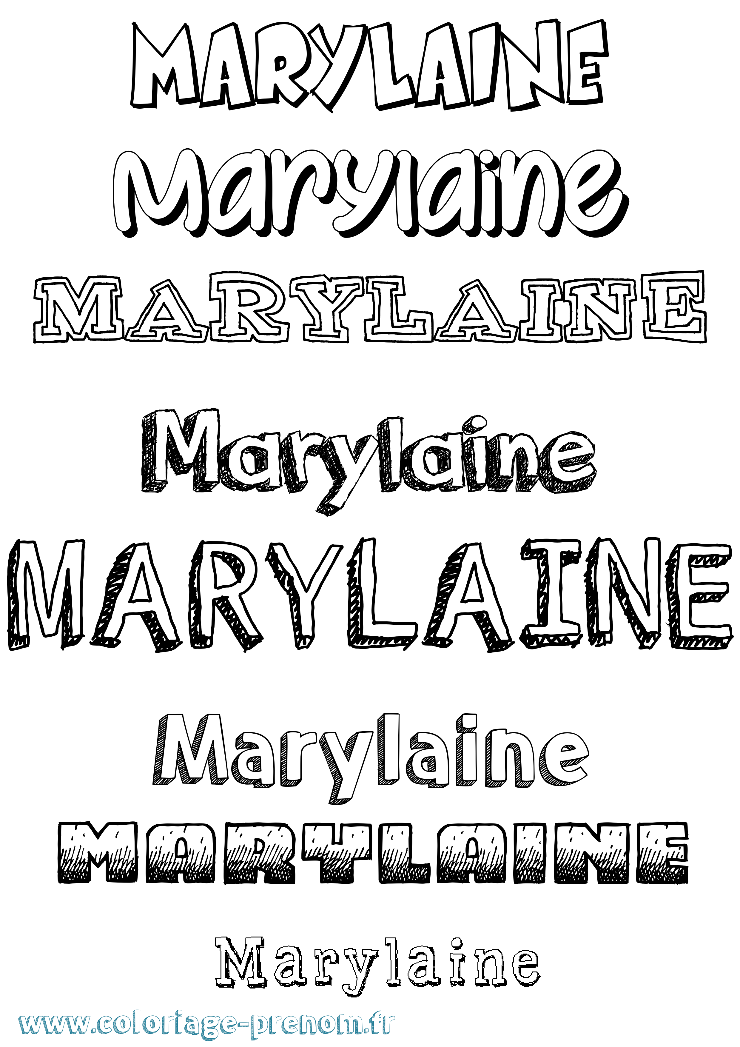Coloriage prénom Marylaine Dessiné