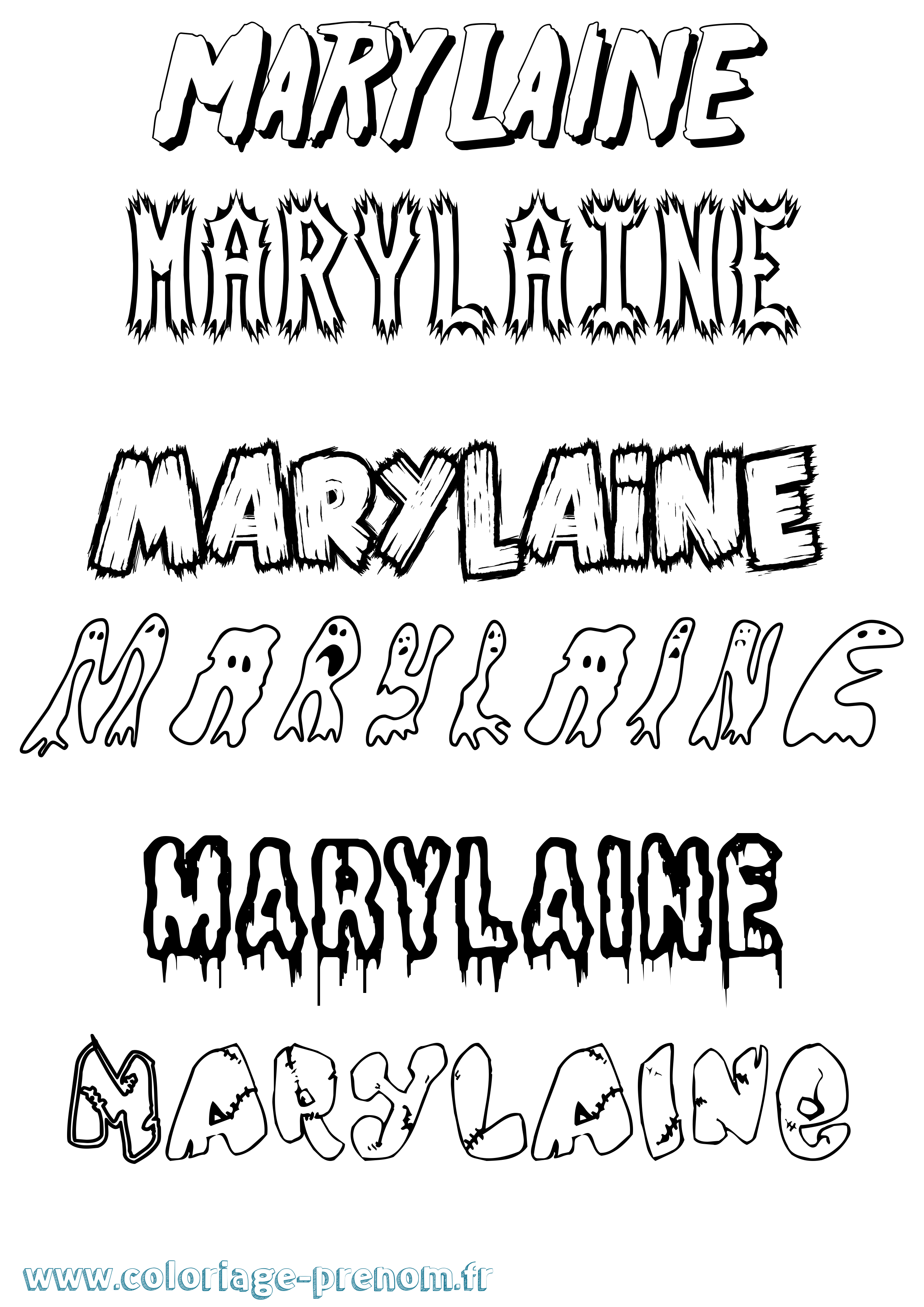 Coloriage prénom Marylaine Frisson