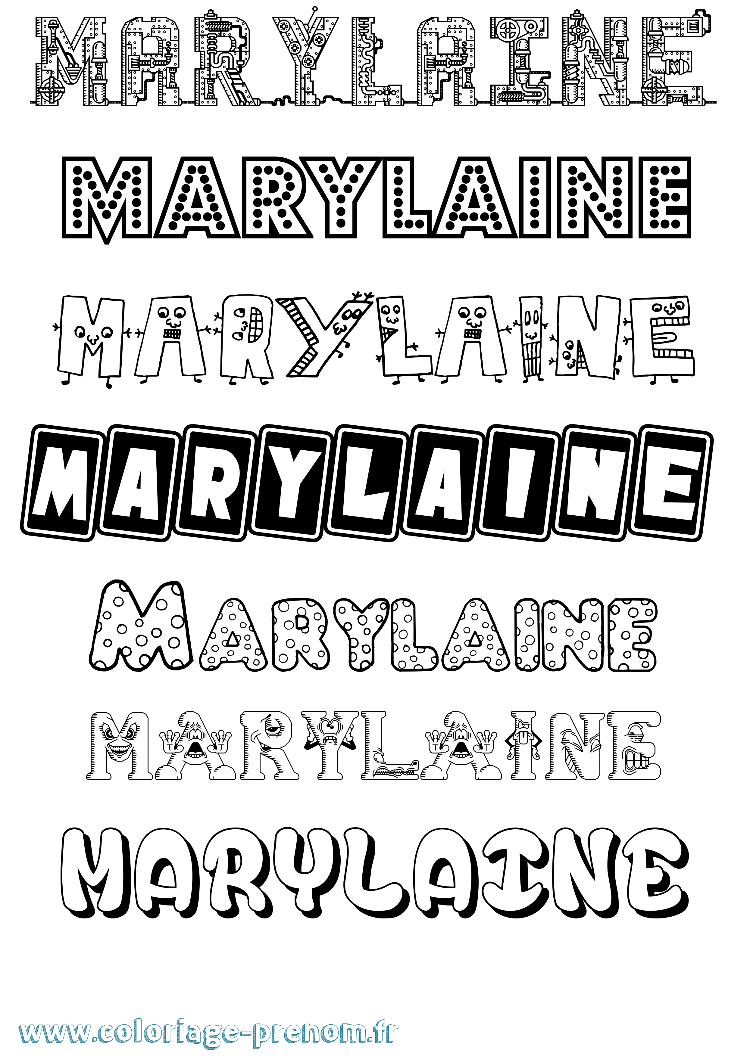Coloriage prénom Marylaine Fun