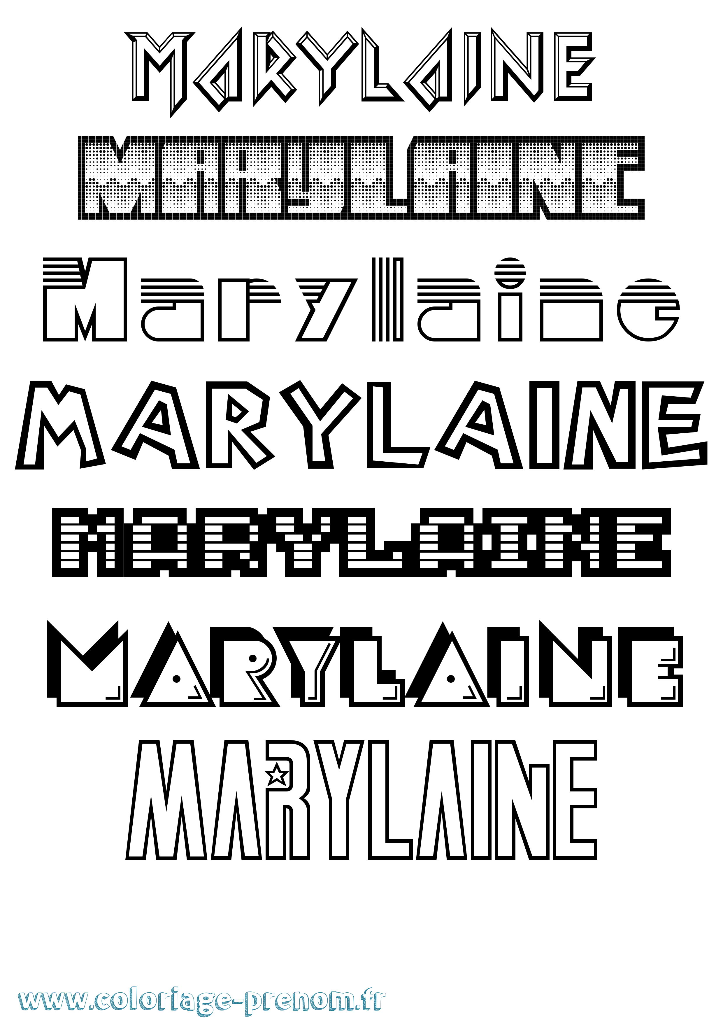Coloriage prénom Marylaine Jeux Vidéos