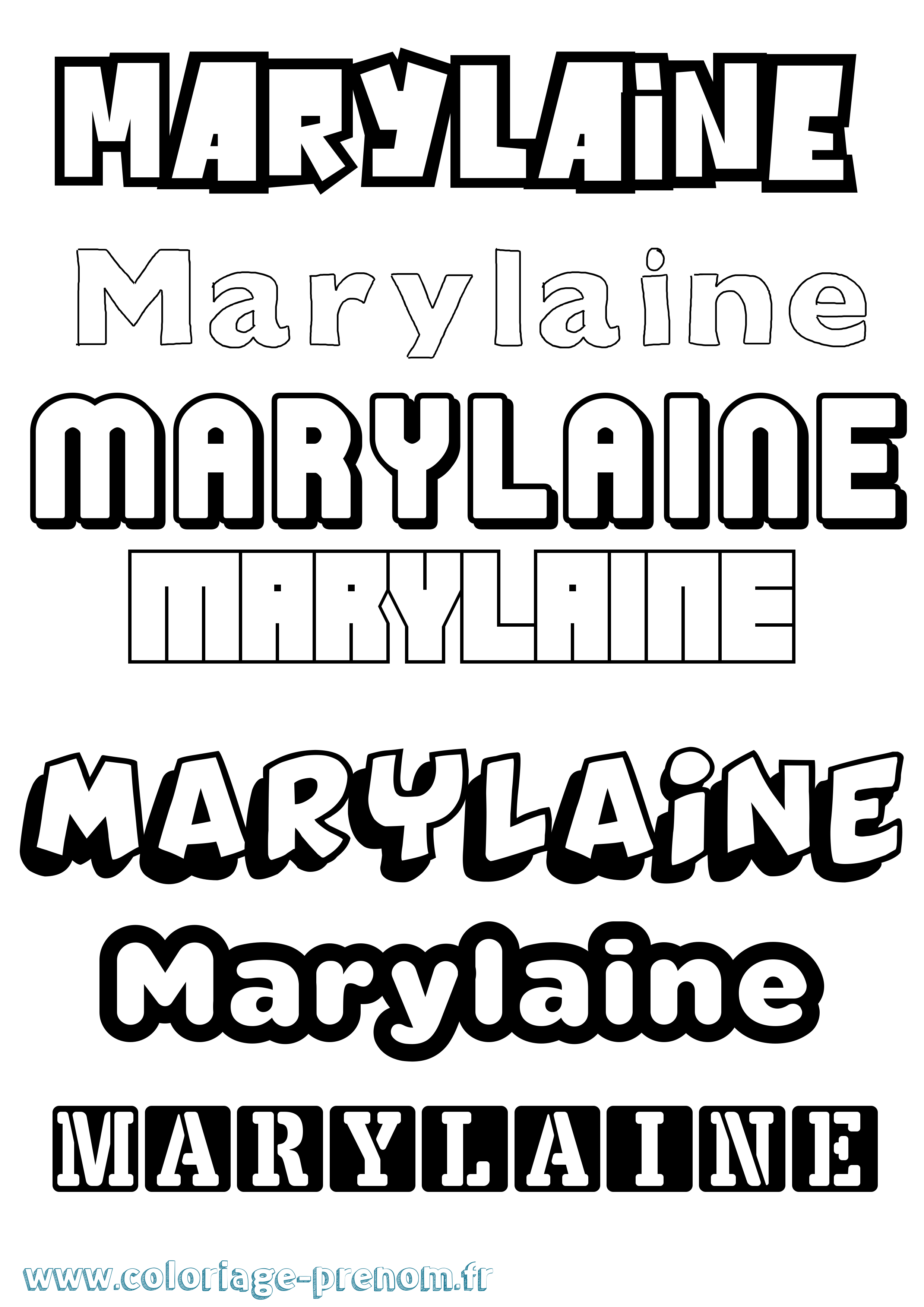 Coloriage prénom Marylaine Simple