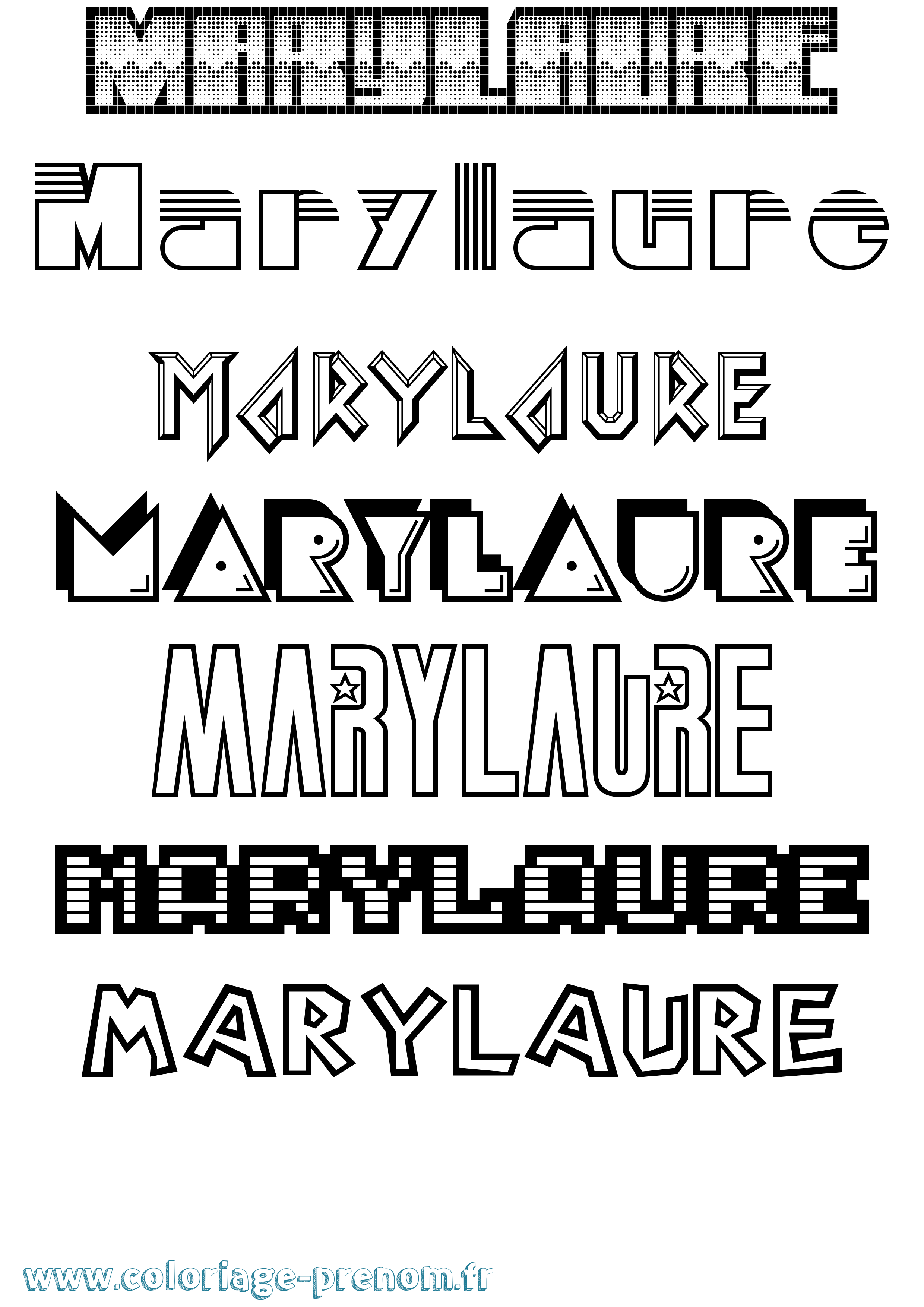 Coloriage prénom Marylaure Jeux Vidéos