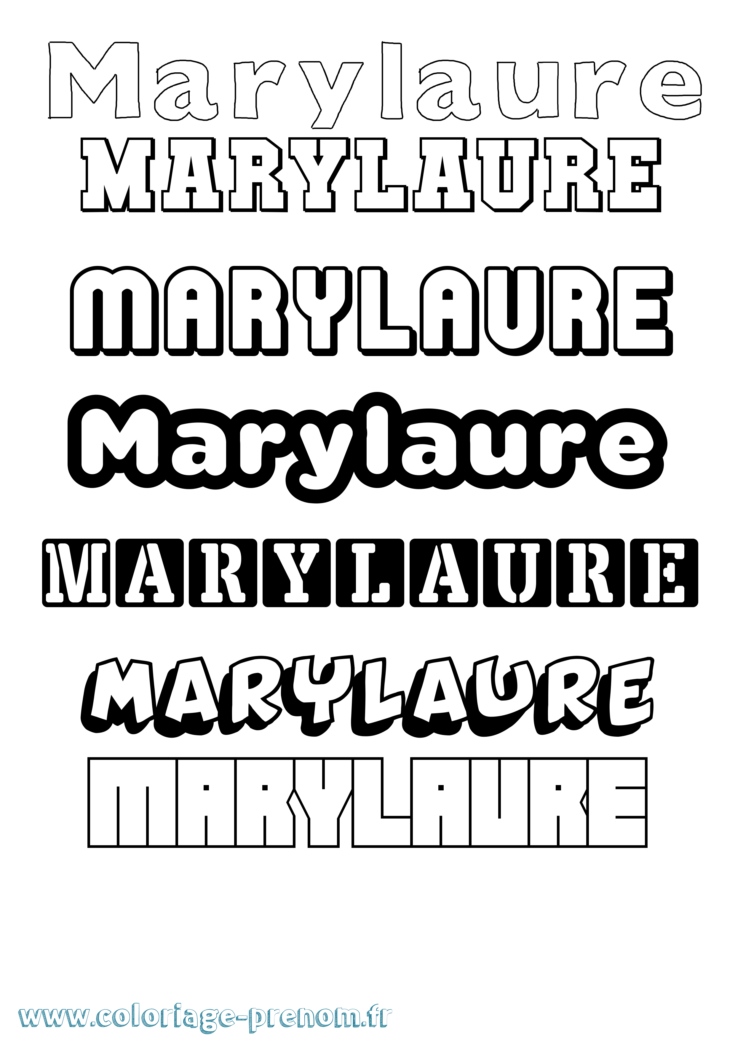 Coloriage prénom Marylaure Simple
