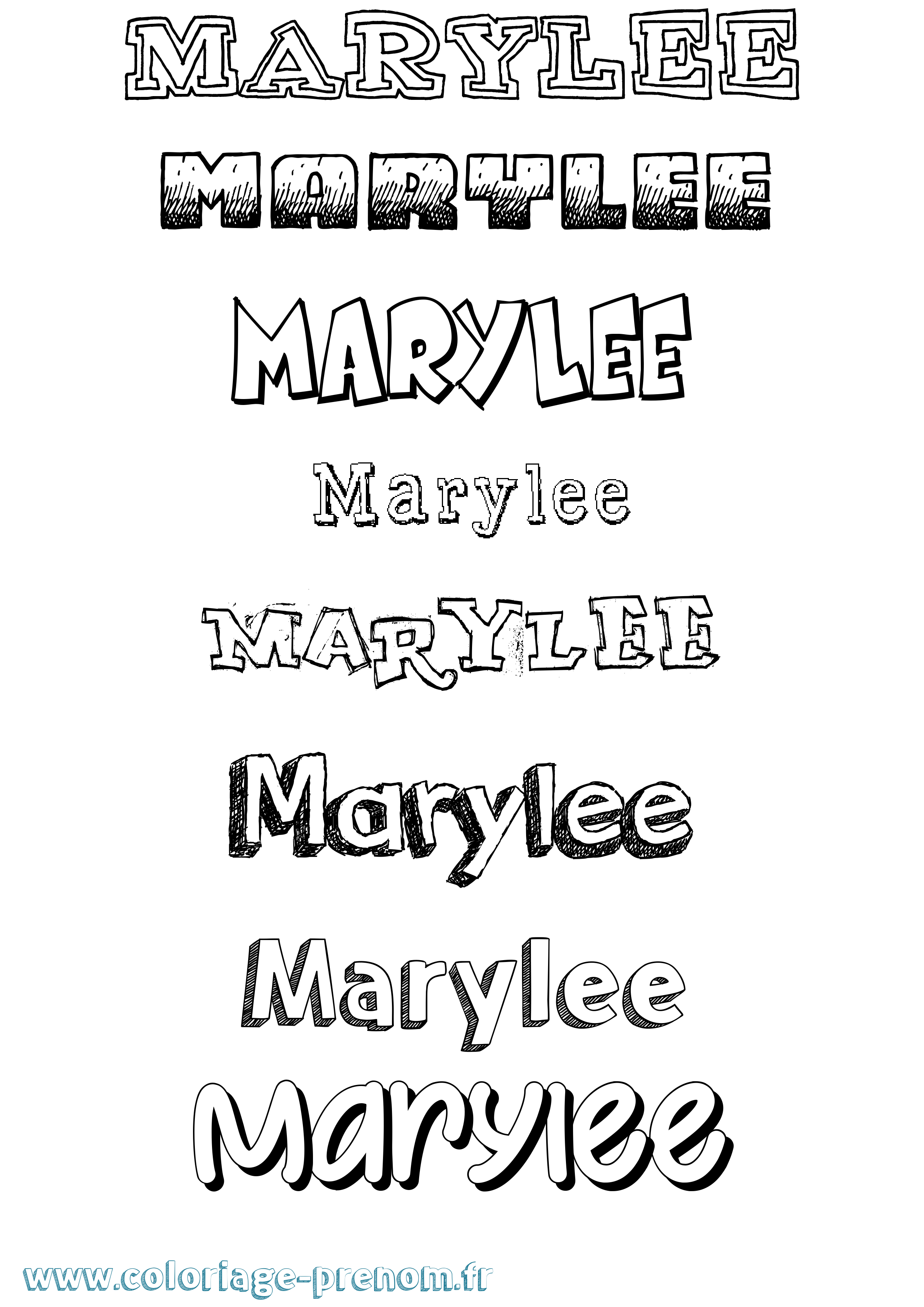 Coloriage prénom Marylee Dessiné