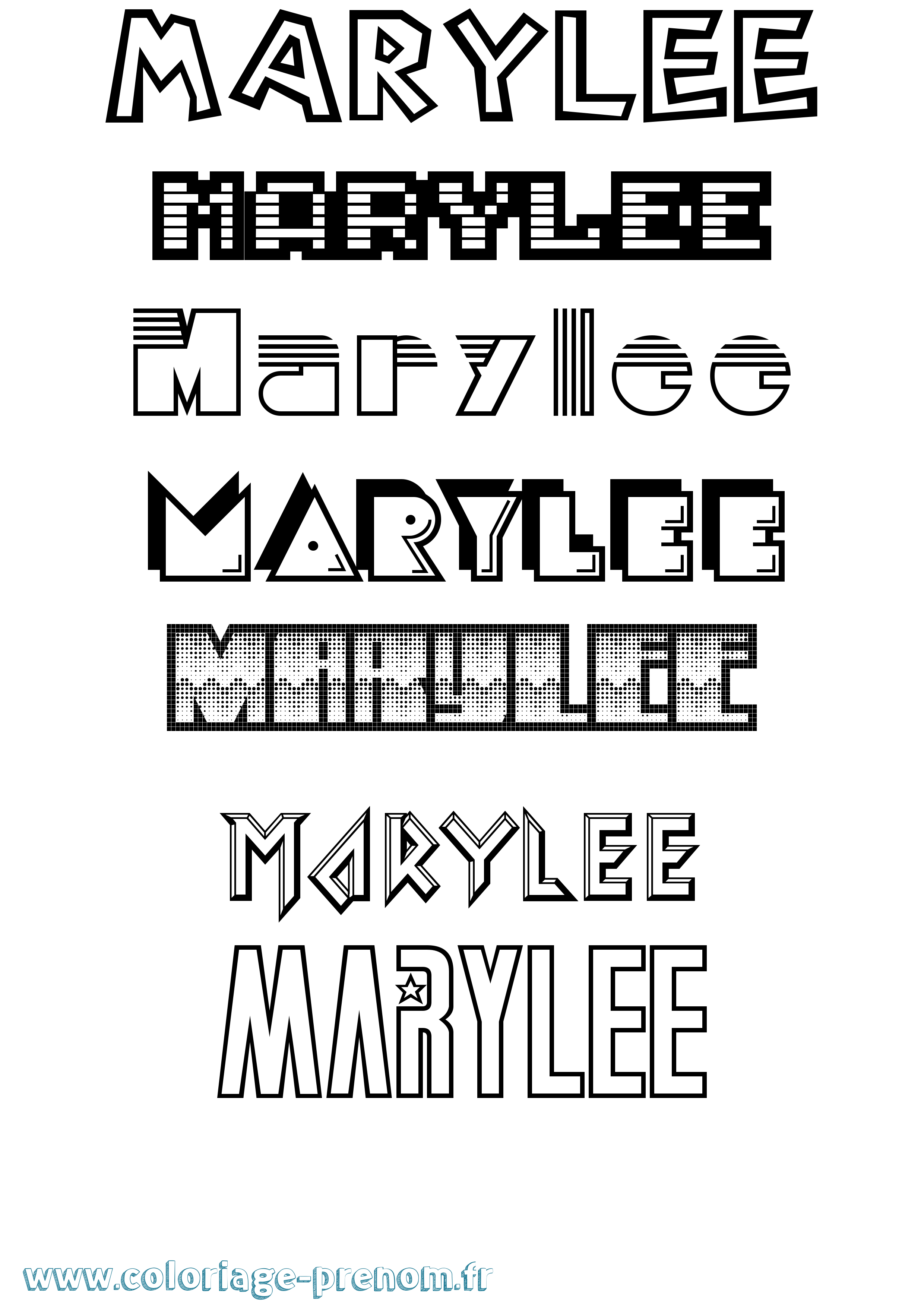 Coloriage prénom Marylee Jeux Vidéos