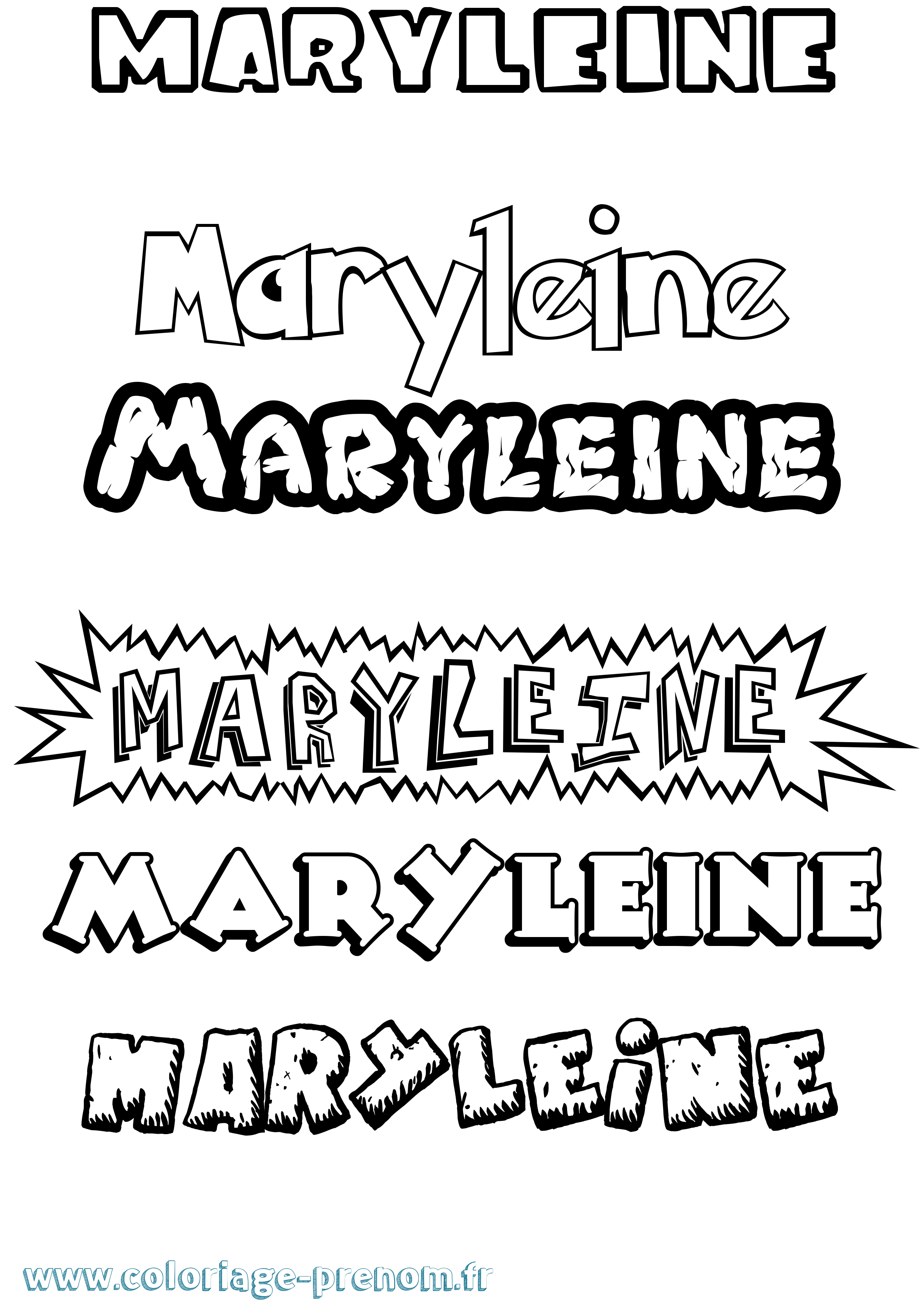 Coloriage prénom Maryleine Dessin Animé