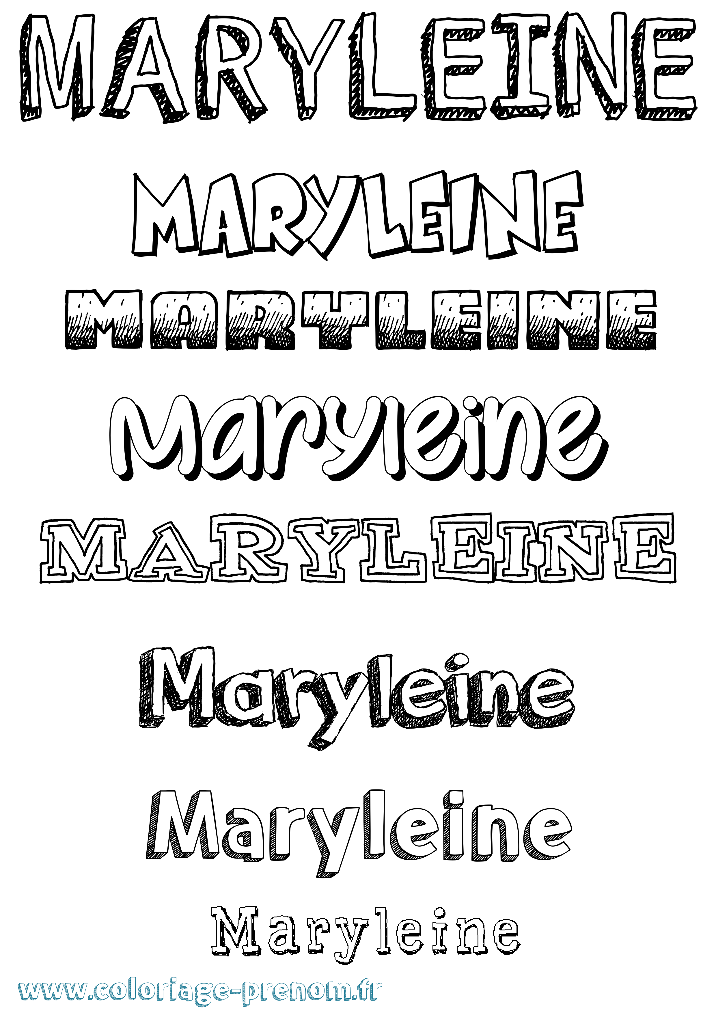 Coloriage prénom Maryleine Dessiné
