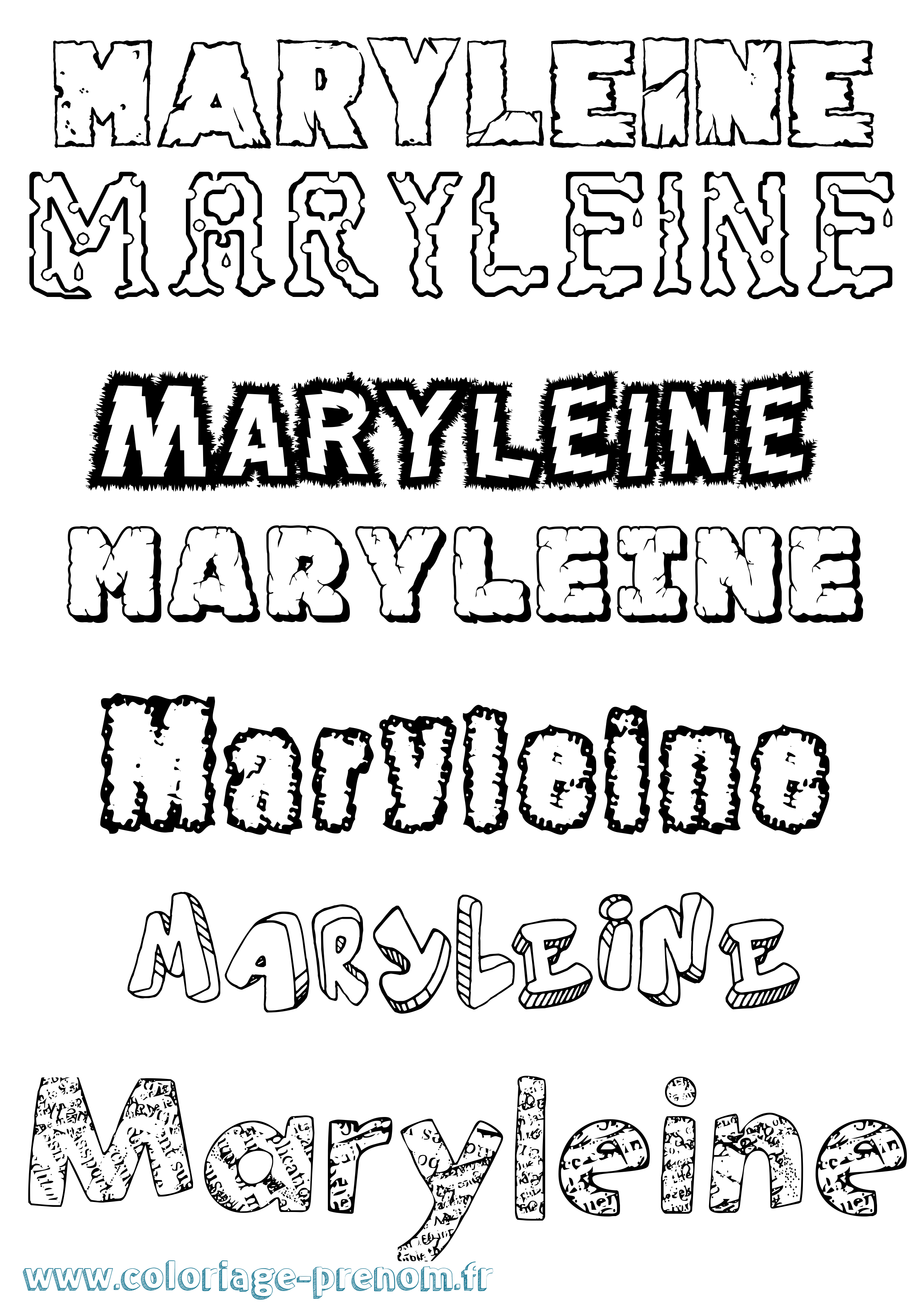 Coloriage prénom Maryleine Destructuré